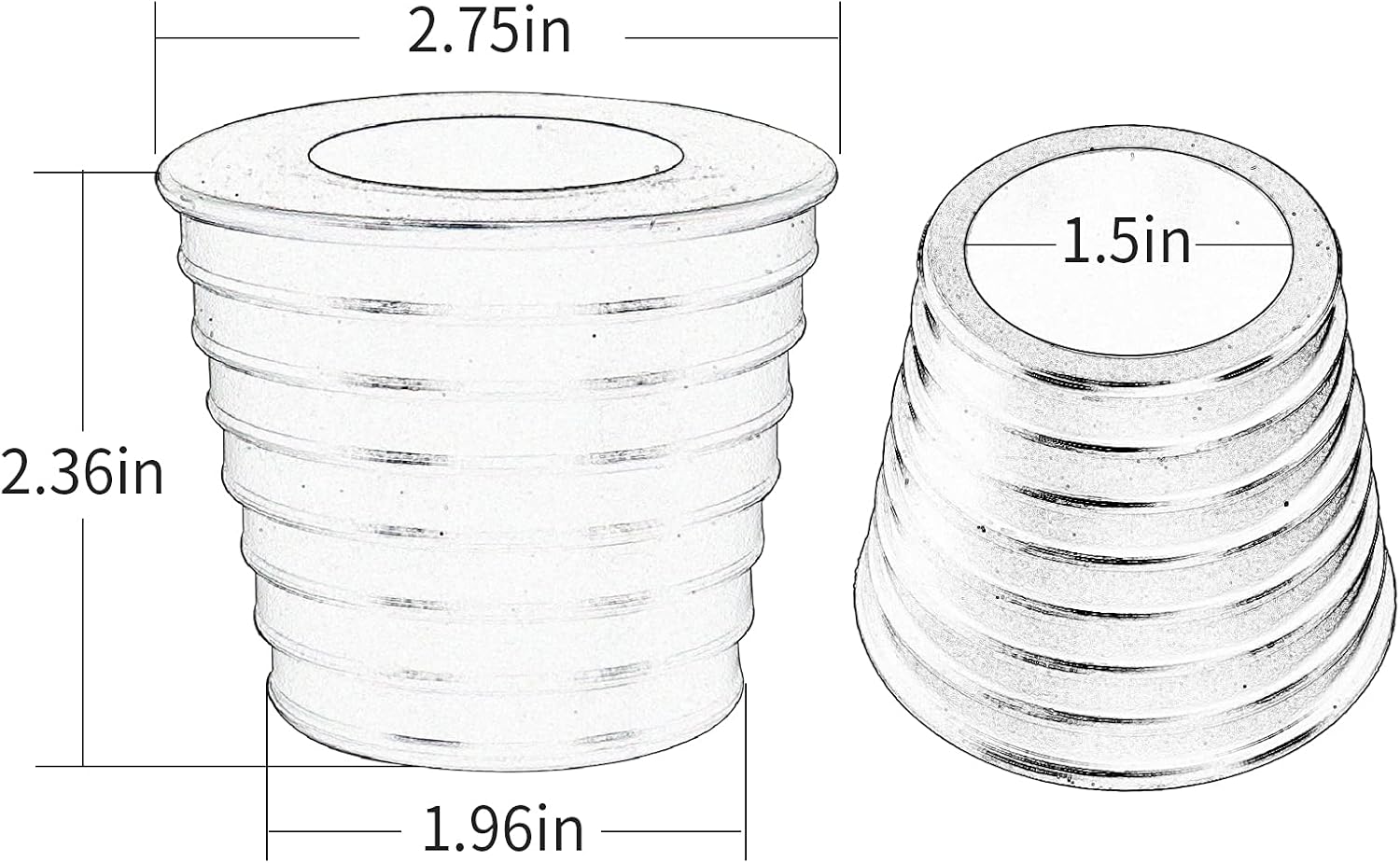 INNOLITES Cuña de cono de sombrilla para agujero de mesa de patio, base de apertura de mesa de patio o base de sombrilla de 1.9 a 2.7 pulgadas, se