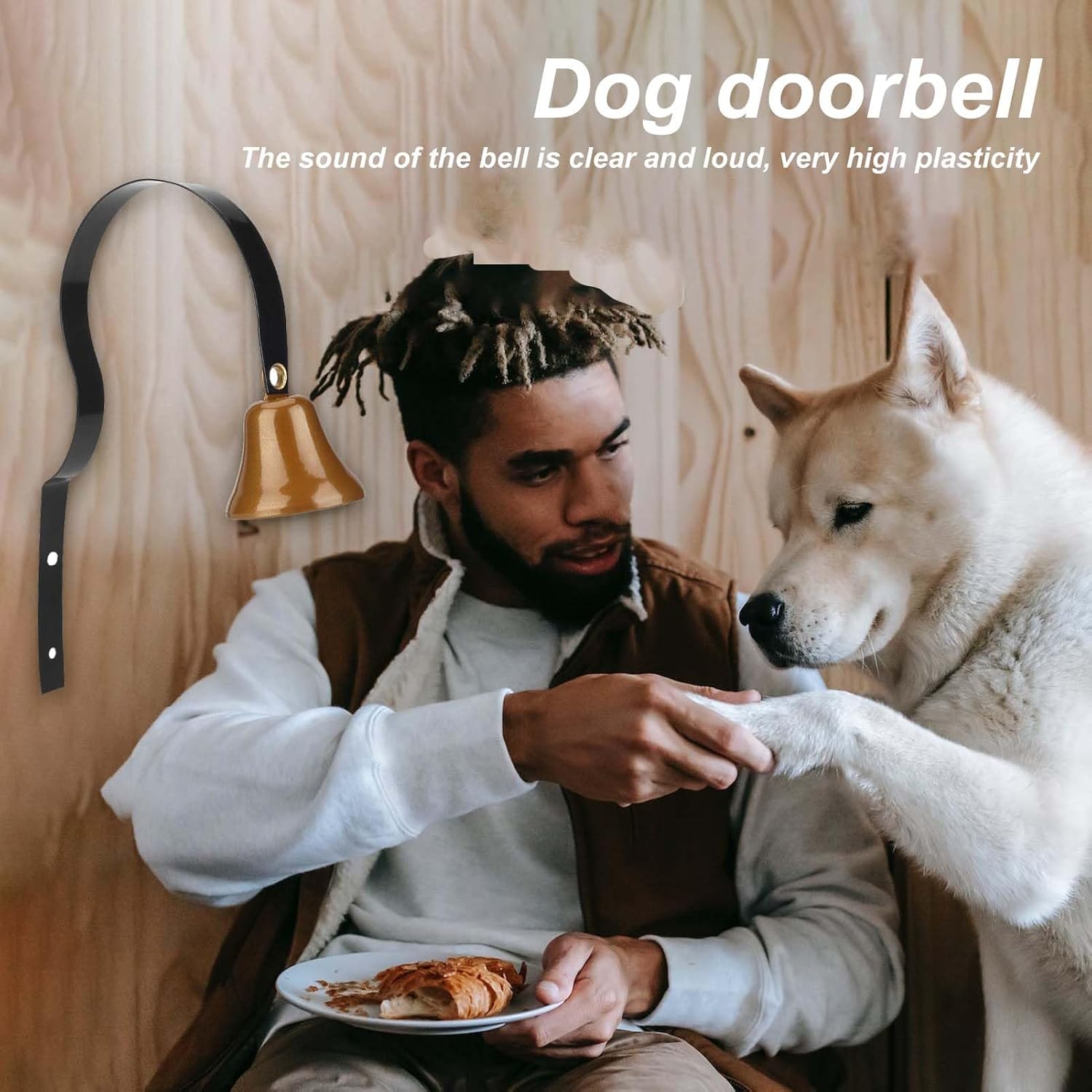 Ezweiji Campana de tendero para apertura de puerta, campana de puerta para valla al aire libre también se puede utilizar como timbre de perro