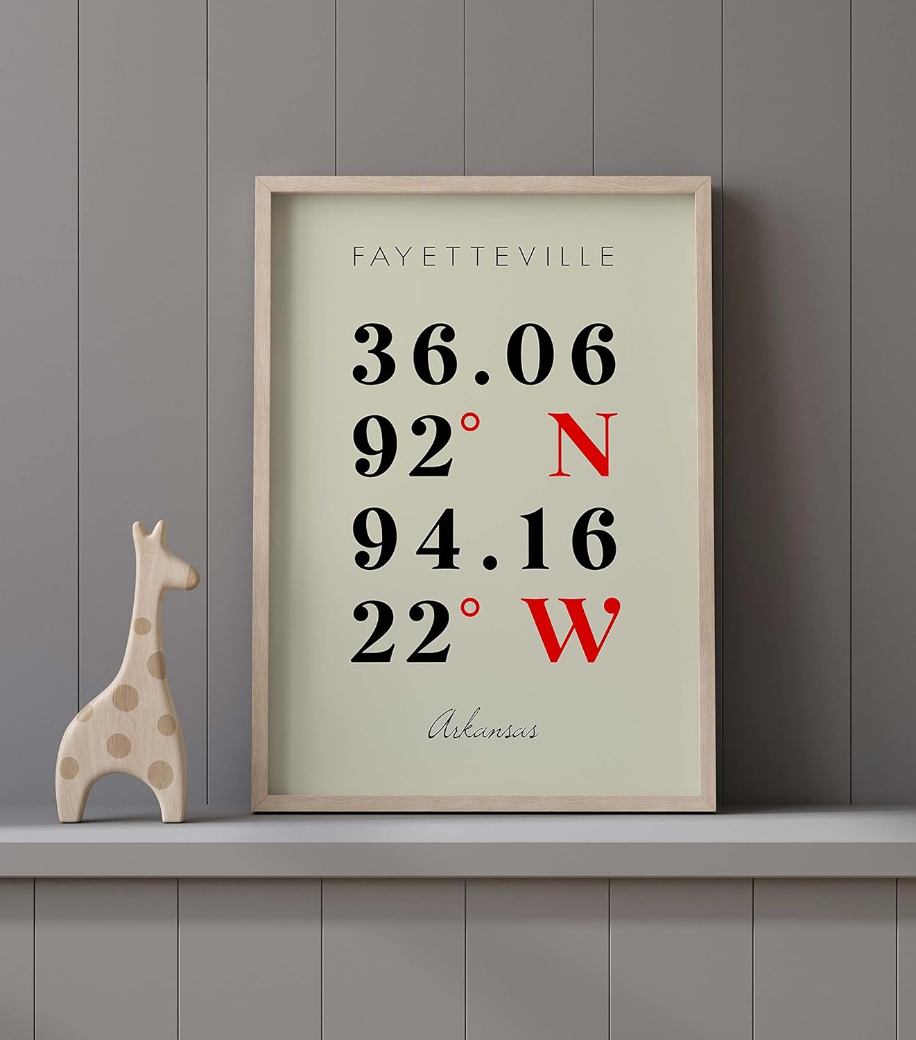 Mapa de Fayetteville, Arkansas, Coordenadas Multilíneas de Colores (18×24)