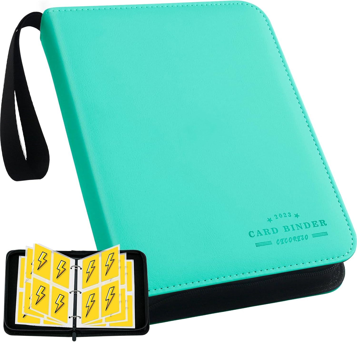 CECOKESO Carpeta de tarjetas de béisbol, carpeta de accesorios para tarjetas coleccionables de 4 bolsillos, carpeta de tarjetas deportivas de 400