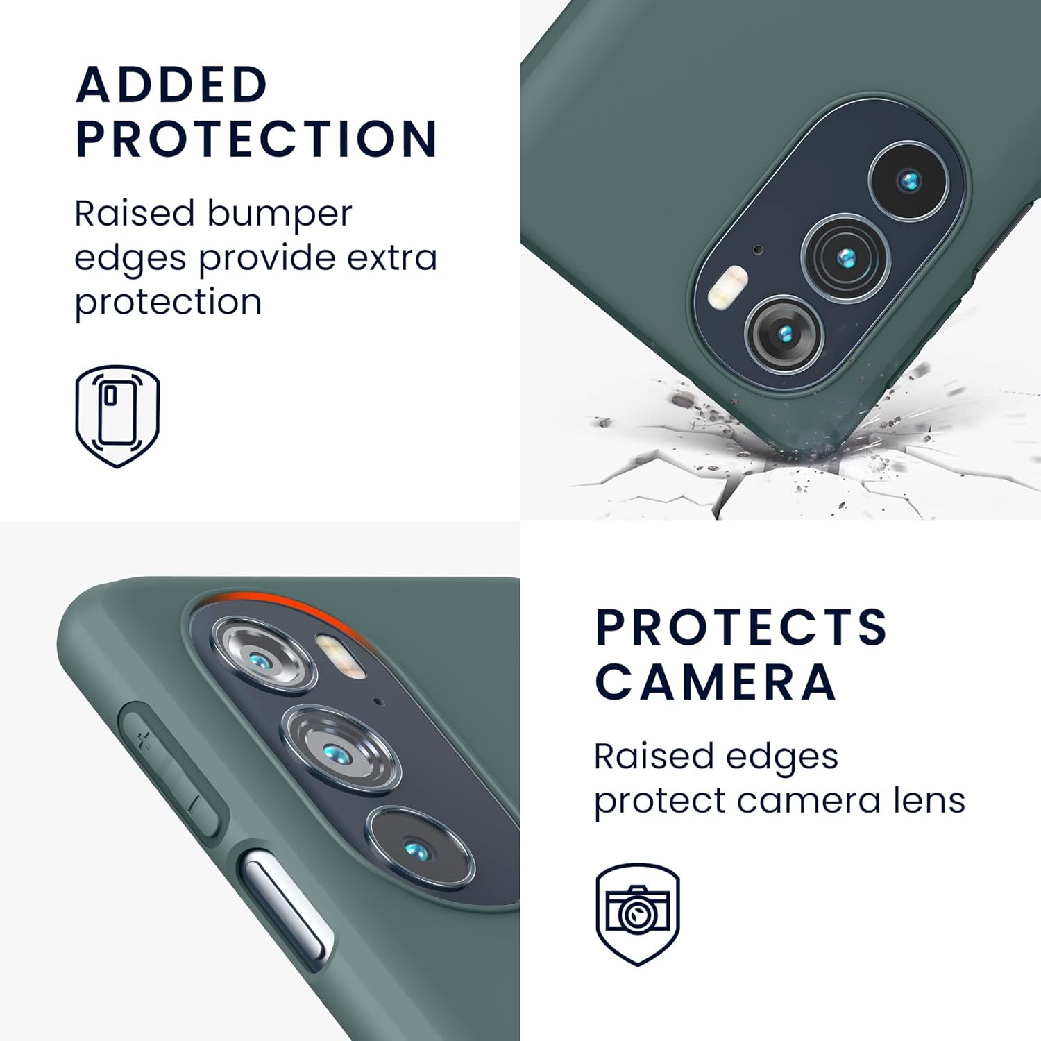 kwmobile Funda compatible con Motorola Edge 30 ProEdge Plus 2022  Edge X30 – Funda protectora de silicona TPU suave y delgada, color azul y verde