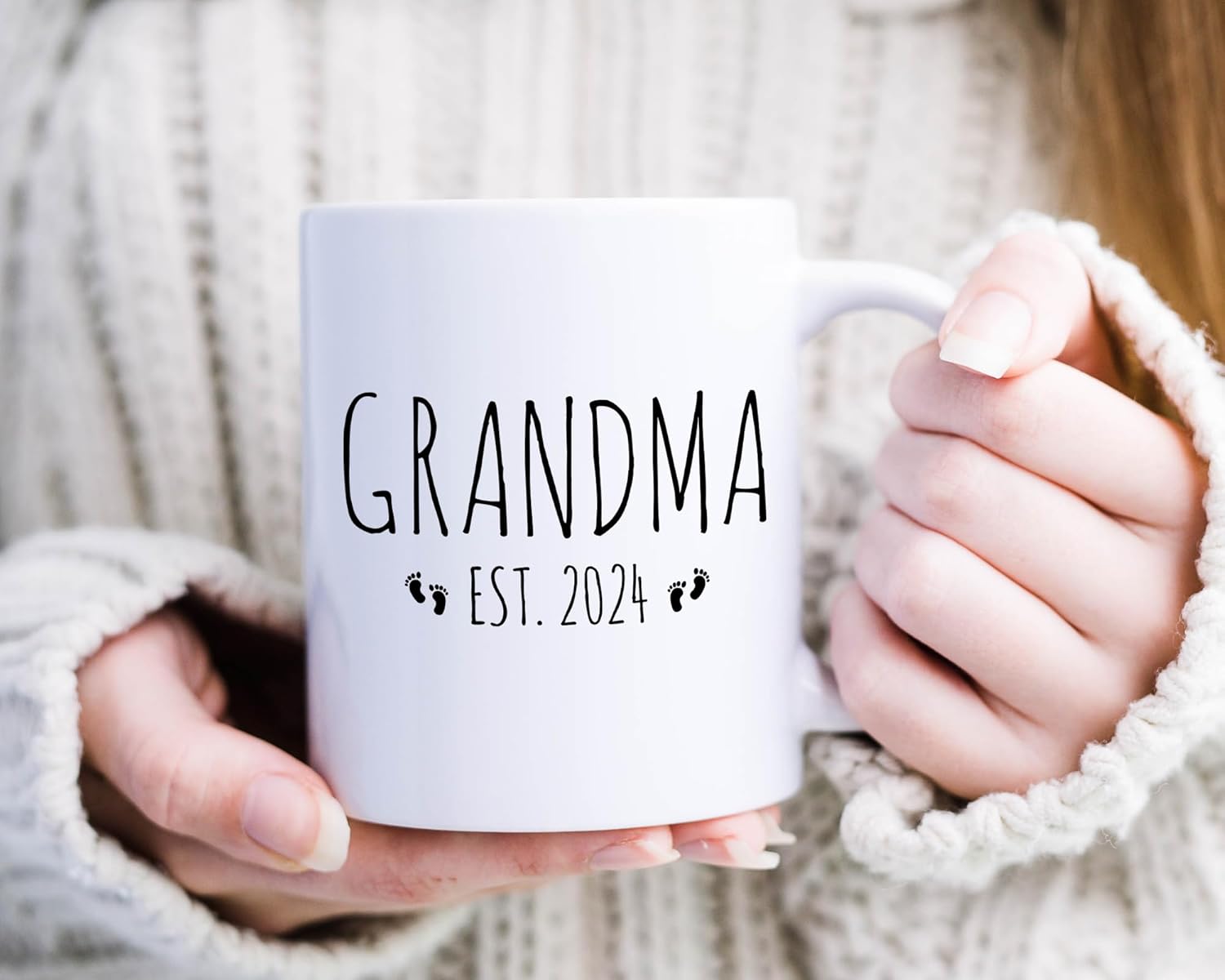 Exxtra Gifts Taza con texto en inglés “Grandma Est 2024 Promoted To Grandmother Grandma To Be Cup For Pregnancy Announcement” de 11 onzas, color