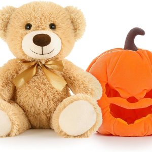 MorisMos Oso de peluche, 2 piezas de peluche de calabaza de peluche, decoración para niños y niños MorisMos Oso de peluche, 2 piezas de peluche de calabaza de peluche, decoración para niños y niños