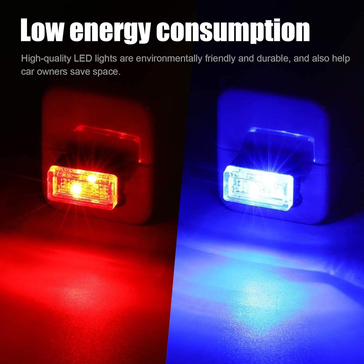 Ziciner 4 lámparas LED USB para interior del automóvil, mini luz nocturna LED portátil, kit de iluminación ambiental de interfaz USB enchufable,