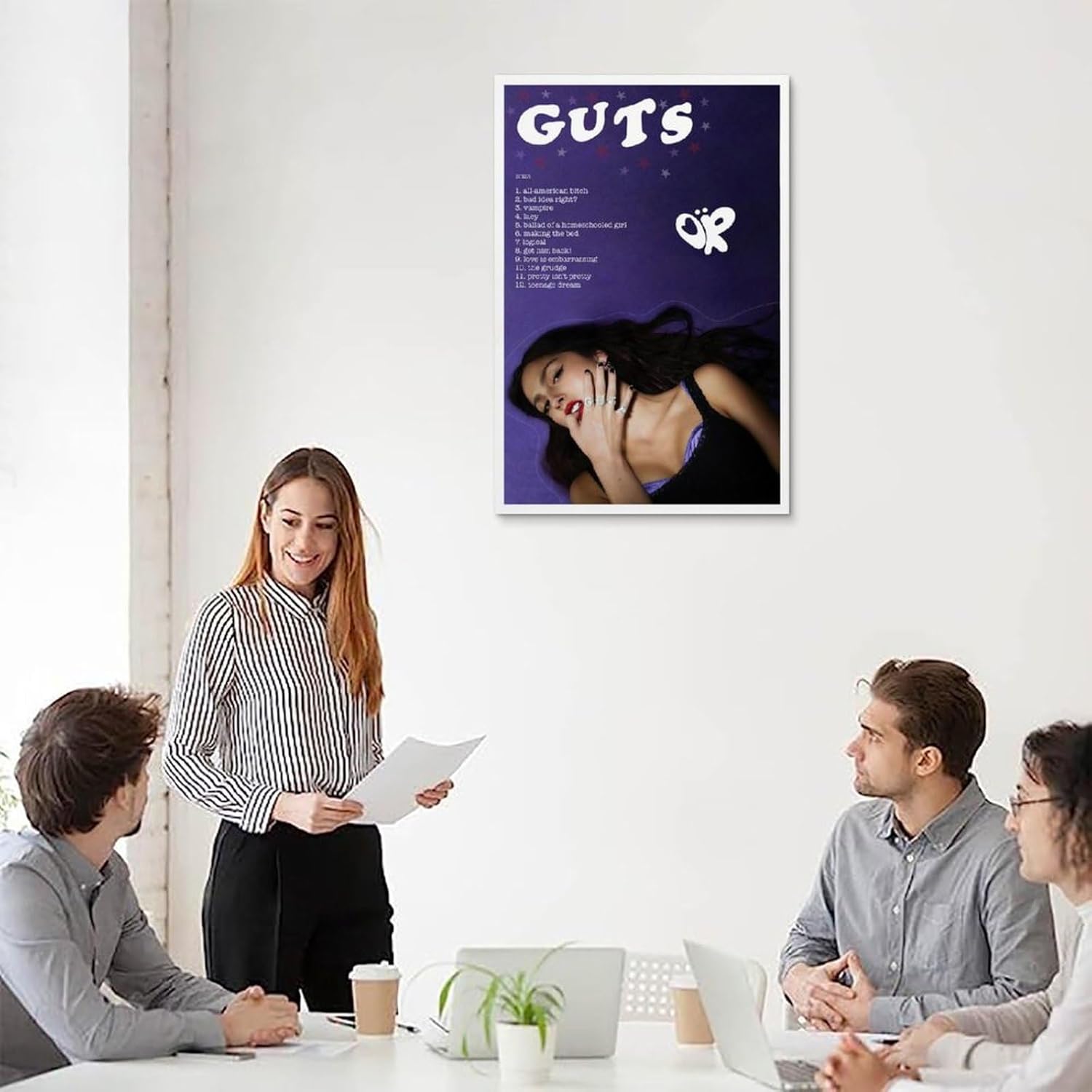 VALKEM Póster de Olivia Singer Rodrigo Guts para habitación, póster estético de los años 90, arte de pared, póster estético, 12 x 18 pulgadas (11.8