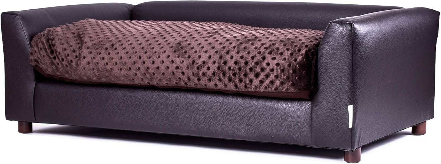 Keet Fluffy Deluxe – Cama para mascotas, color chocolate, grande (40 x 23 x 13 pulgadas)