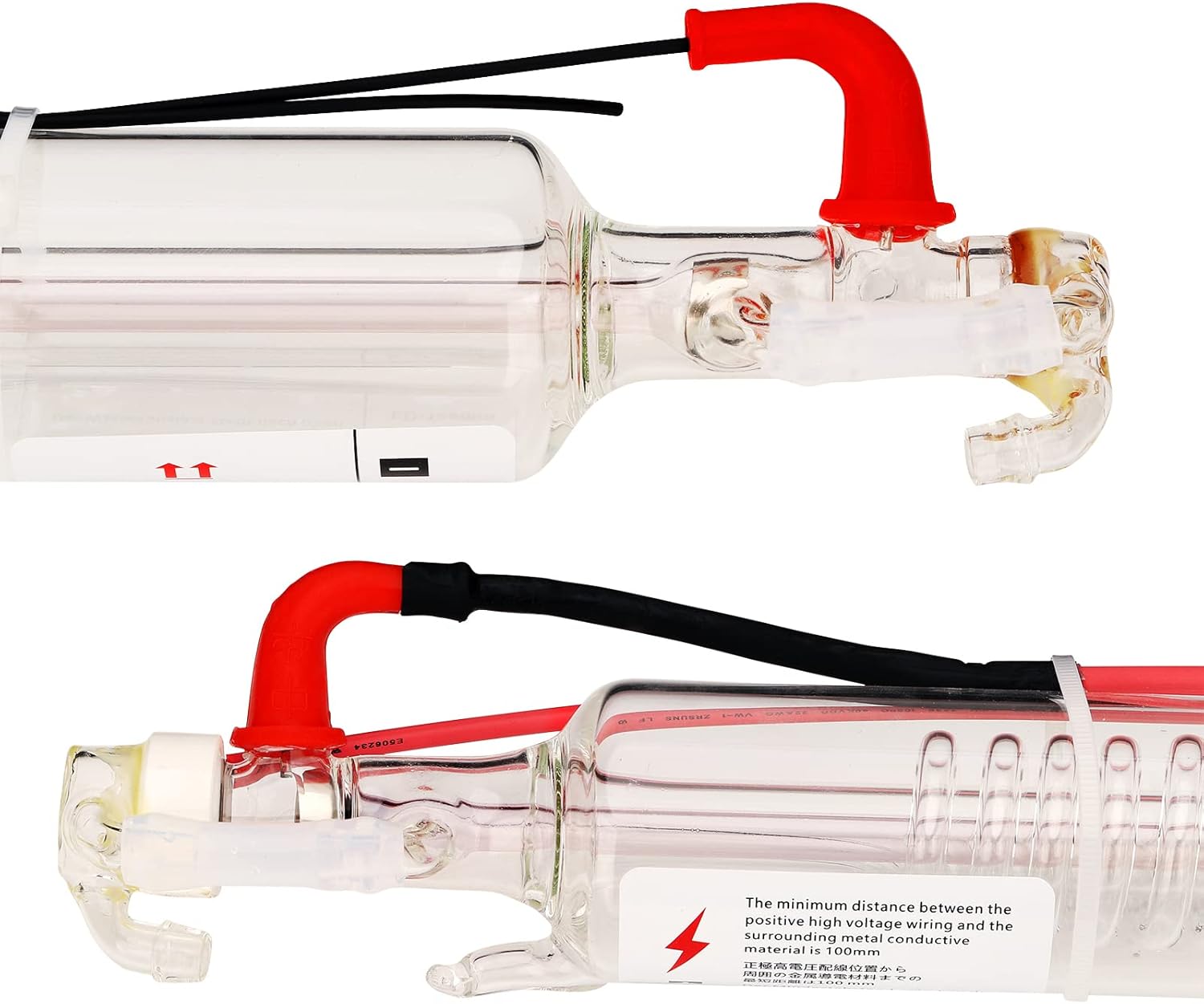 LD-Teemm Tubo láser de CO2, tubo láser de CO2 de 10 W con revestimiento de 10 vatios de longitud 14.961 in de diámetro. 1.969 in, alambre