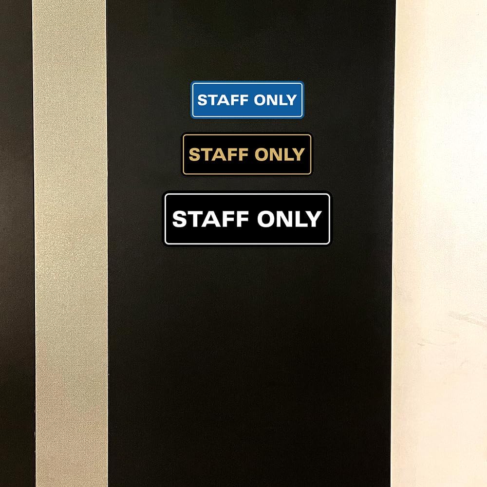 All Quality Letrero estándar para pared o puerta  Fácil instalación  Señales de trabajo de oficina  Seguridad mejorada  Plata  Pequeño (1 unidad)