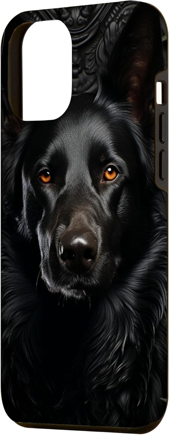 Funda para iPhone 13 Pro Max Black German Shepherd