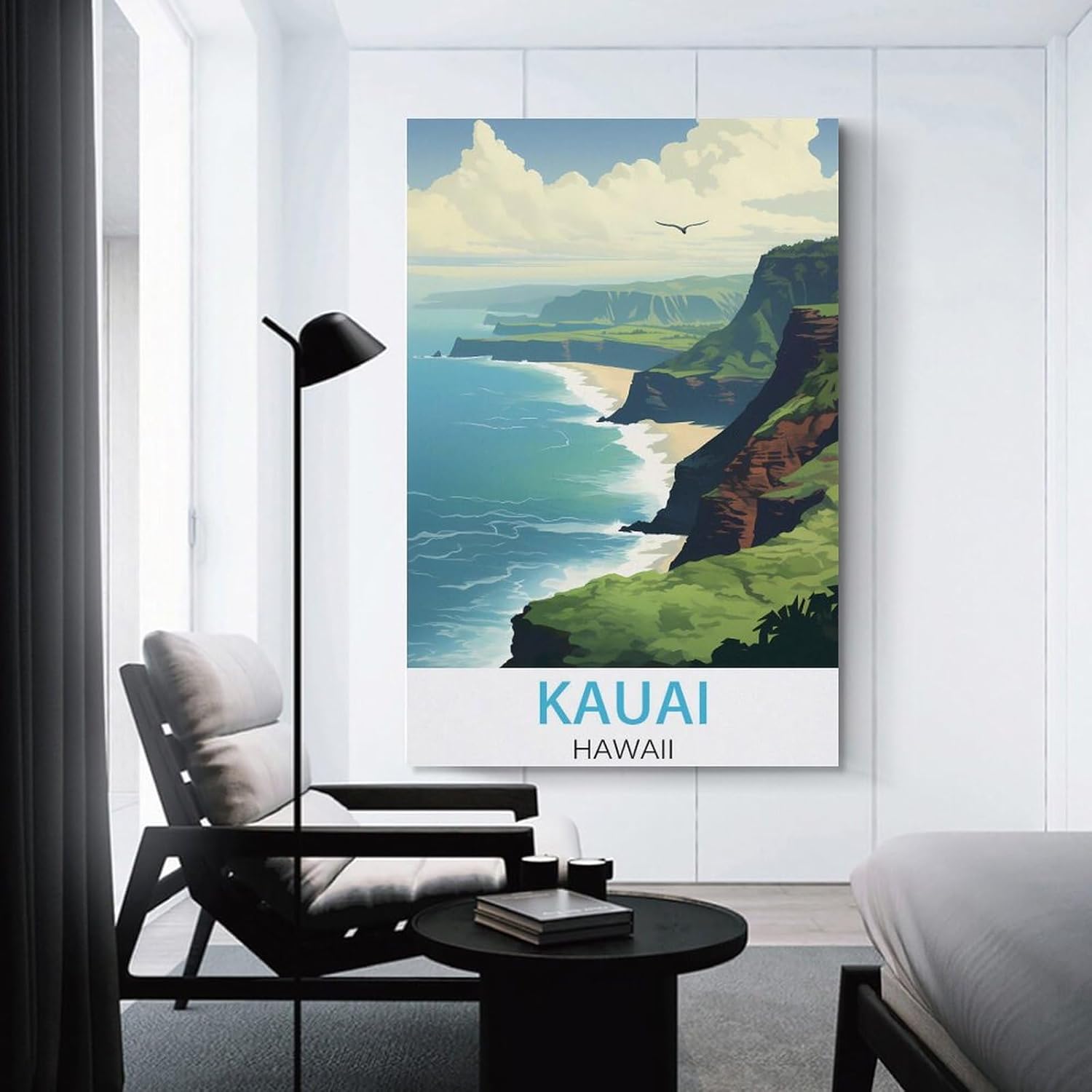 Kauai Hawaii – Pósteres de viaje vintage costeros de 08 x 12 pulgadas (7.9 x 11.8 in) para pared, pintura en lienzo para sala de estar, decoración