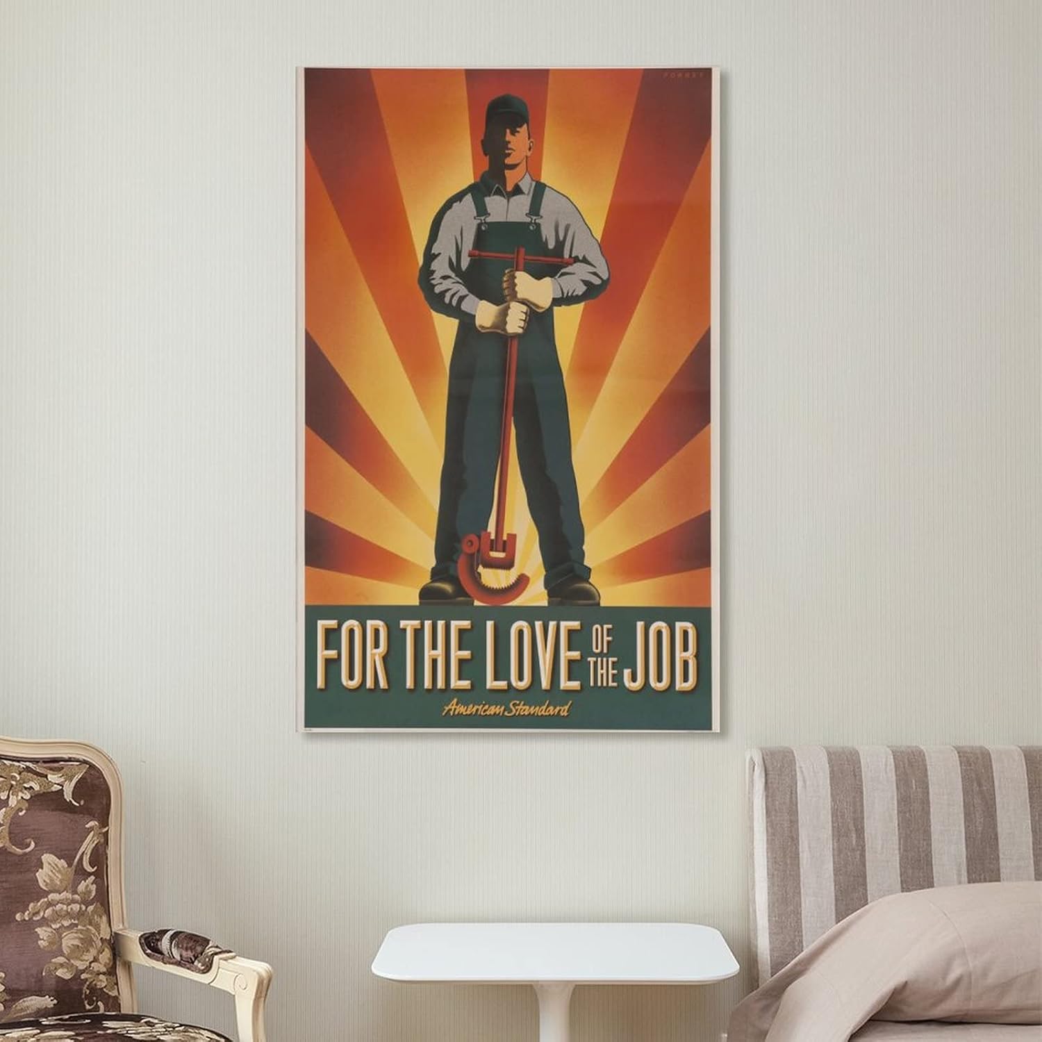 Pósteres vintage de fontanero, arte de pared de ingeniero de calefacción, póster de fontanería estándar estadounidense, pósteres e impresiones