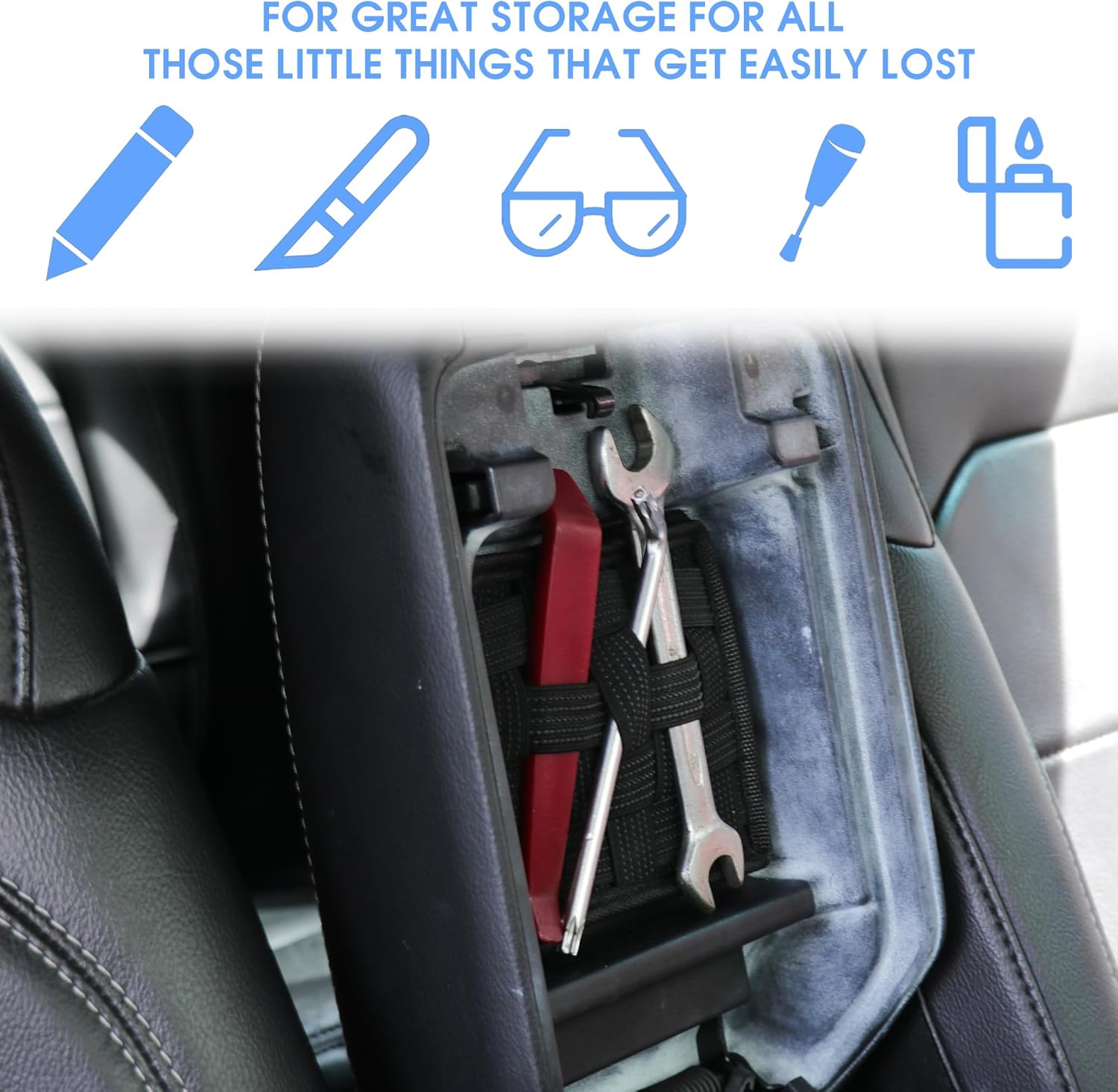 Organizador de consola central MOLLE Panel para Jeep JL, organizador de velcro, reposabrazos de correas tácticas, bolsa de almacenamiento para Jeep