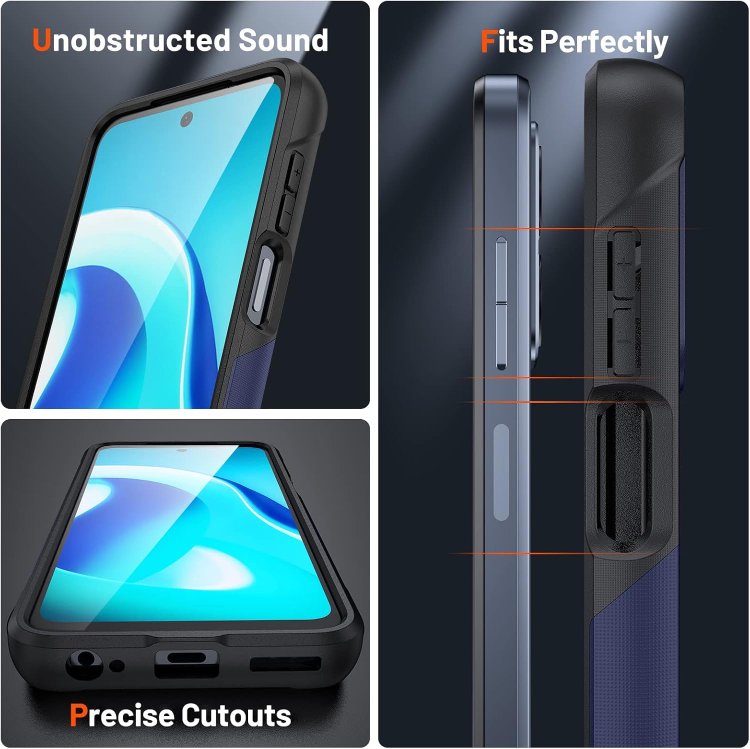 Warsia Funda para Moto G 5G 2023, Motorola G 5G 2023 con protector de pantalla prueba de caídas de grado militar, funda protectora resistente a
