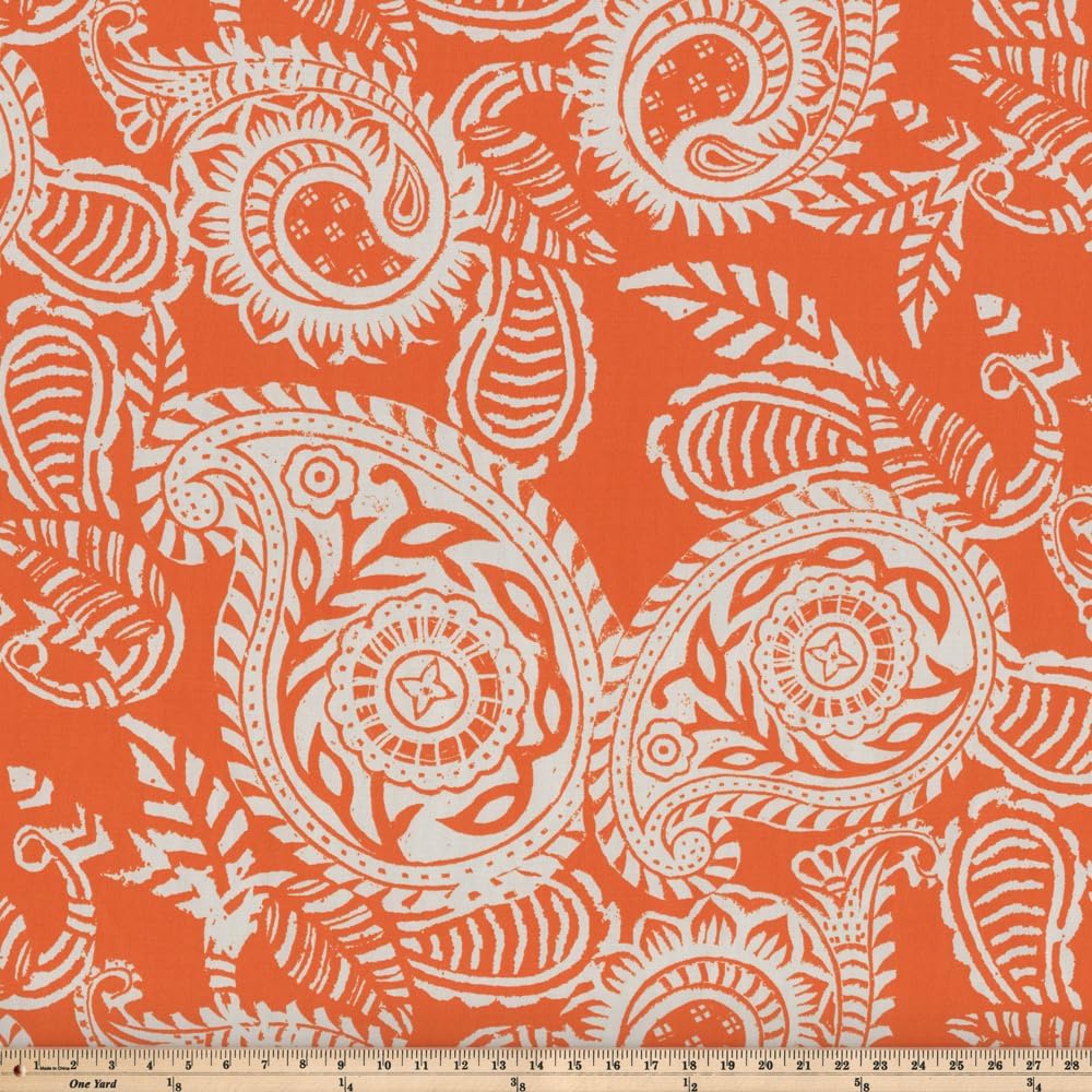 Pillow Perfect Paisley – Cojín para sofá de interiorexterior, acolchonado, resistente a la intemperie y a la decoloración, 19 x 44 pulgadas, naranja