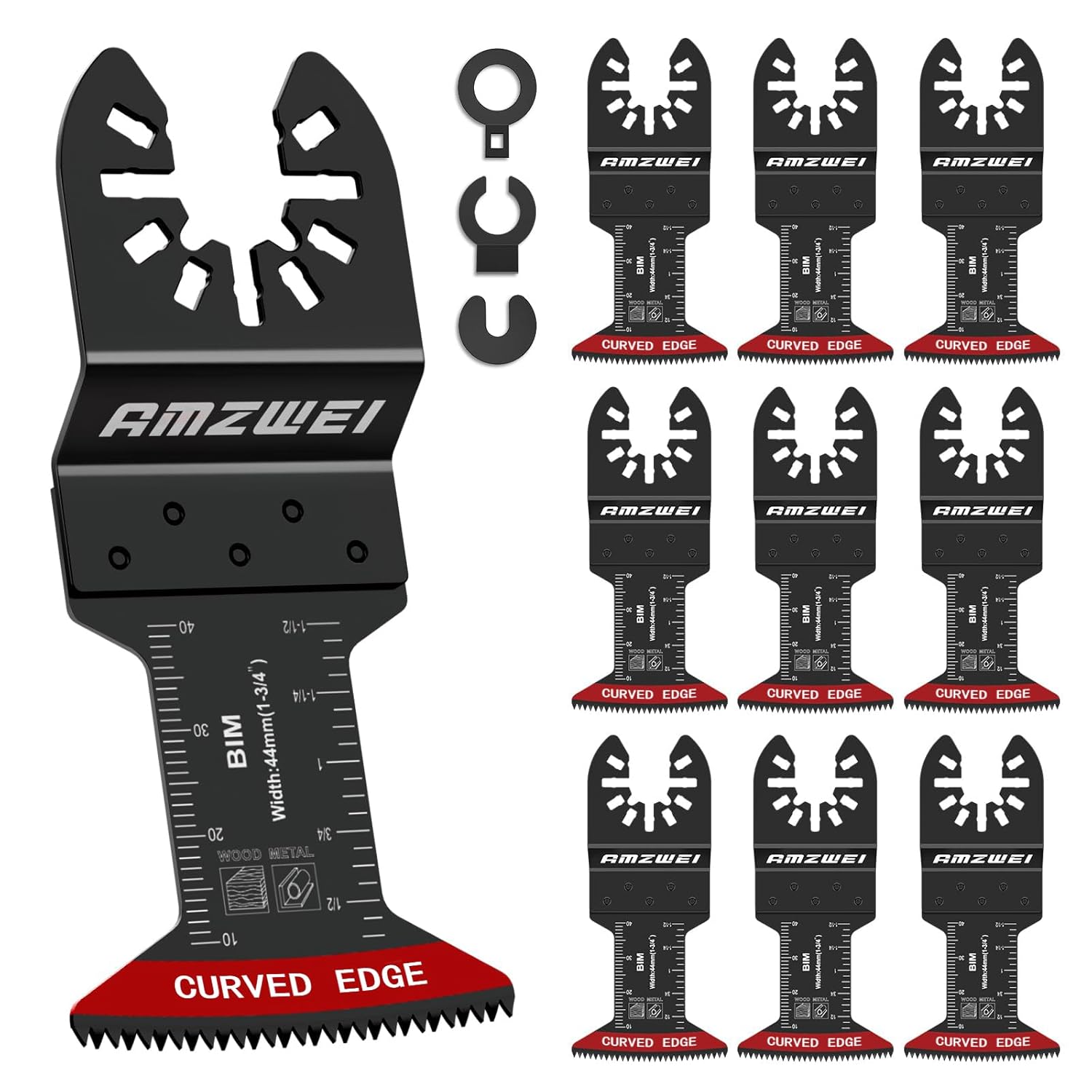 10 cuchillas oscilantes bimetálicas para herramientas de corte de metal, cuchillas multiherramienta de borde curvado de 1-34 pulgadas para metal