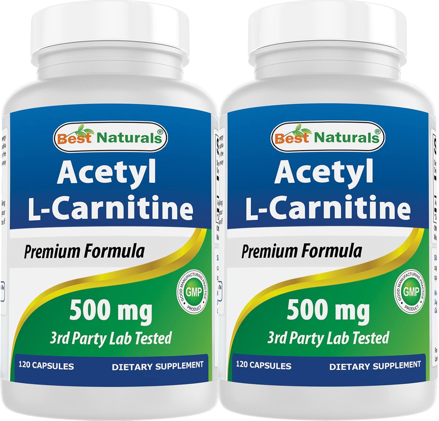 Best Naturals Acetil L-carnitina 500 mg 120 cápsulas (120 unidades (paquete de 2))