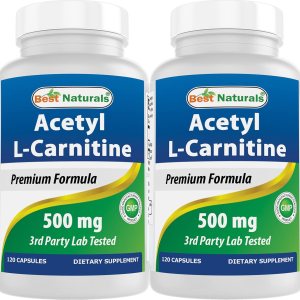 Best Naturals Acetil L-carnitina 500 mg 120 cápsulas (120 unidades (paquete de 2)) Best Naturals Acetil L-carnitina 500 mg 120 cápsulas (120 unidades (paquete de 2))