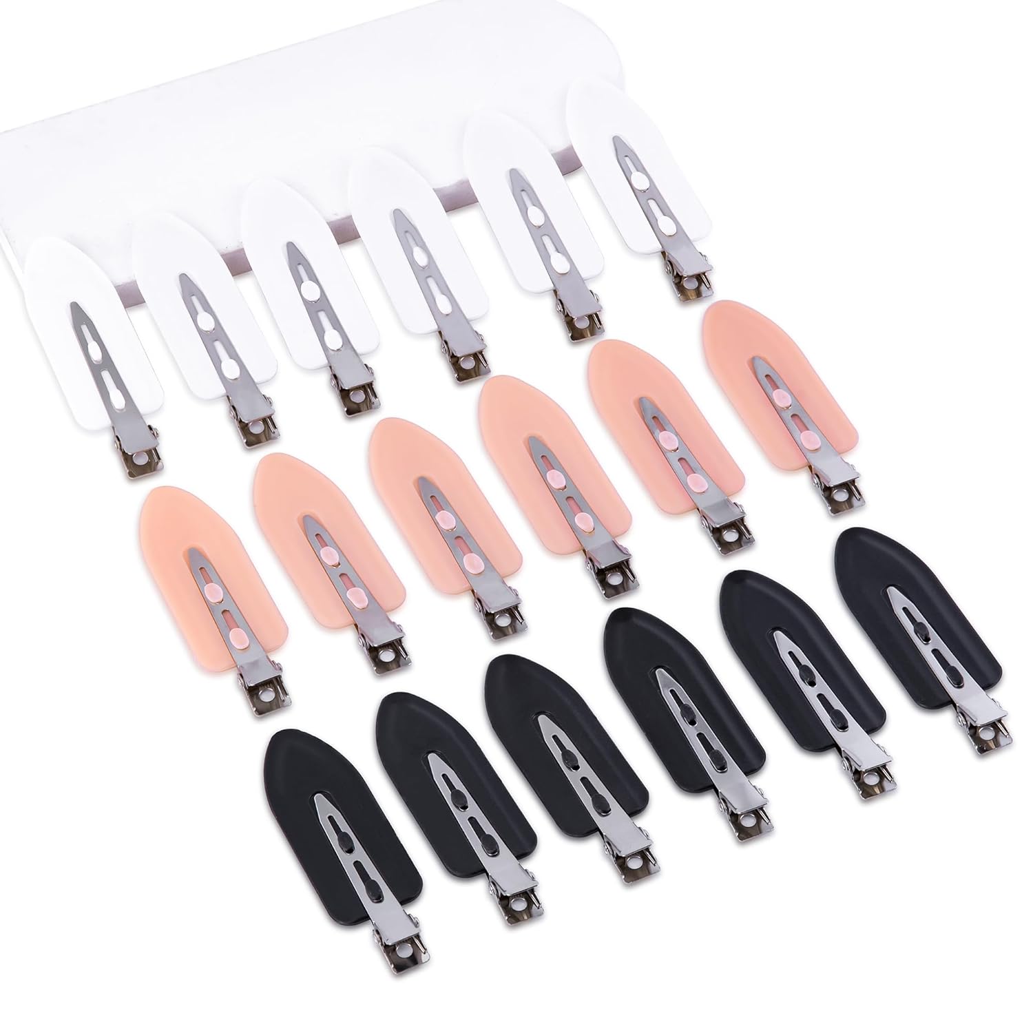 Cptots Pinzas para el cabello sin arrugas, pinzas de maquillaje sin doblez, pinzas para el cabello sin abolladuras, pinzas para el cabello planas