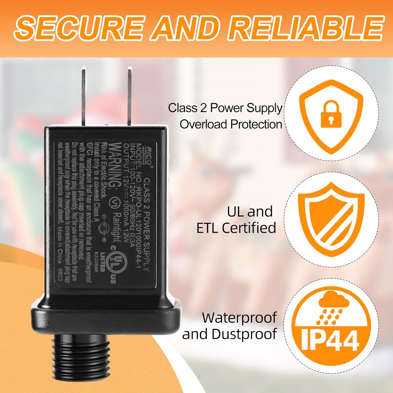 Adaptadores inflables de repuesto de 12 V y 1 A para Pascua, Día de San Patricio, adaptador de fuente de alimentación de clase 2 con cables de