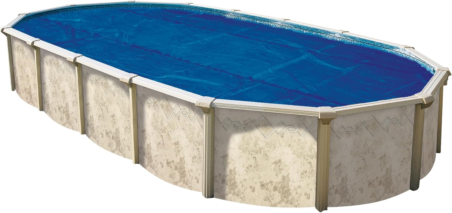 In The Swim Cubierta solar ovalada premium Plus de 15′ x 30′ para piscina solar ovalada azulnegra, 12 mil para calefacción solar sobre el suelo