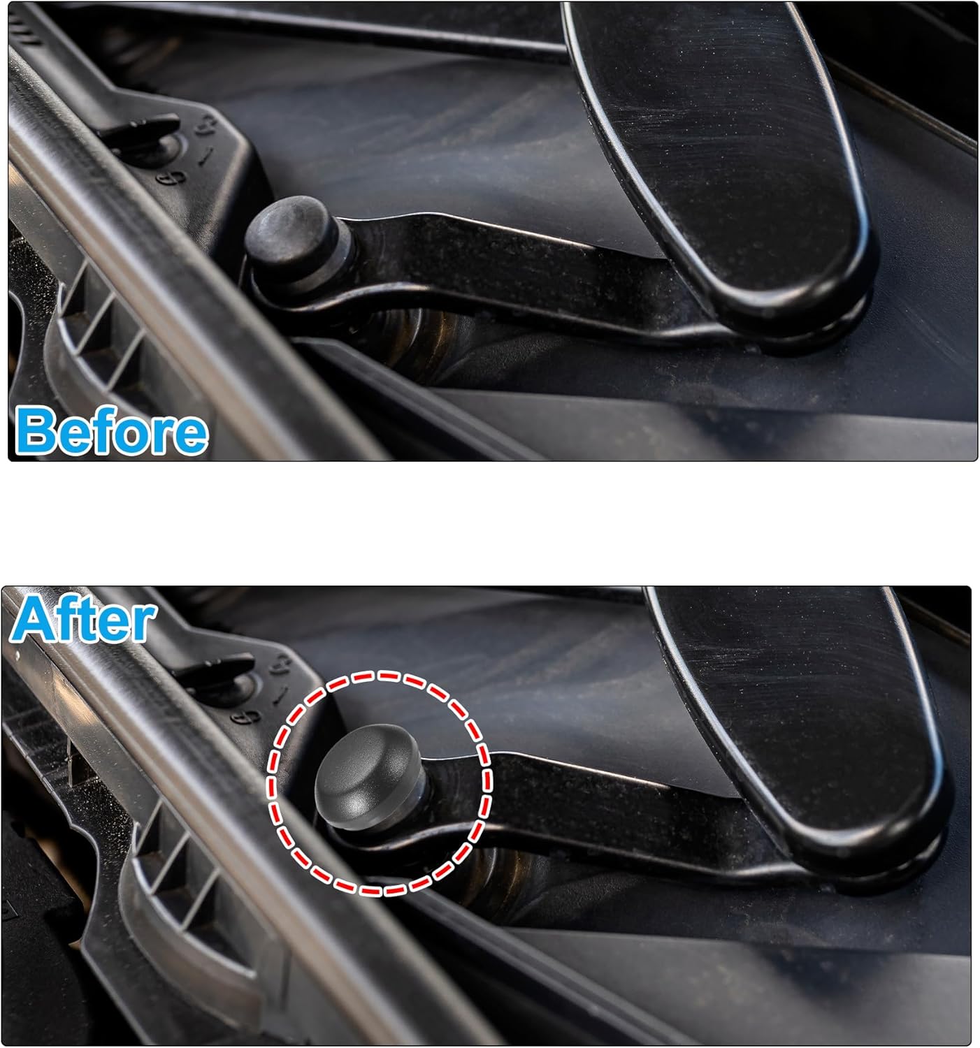 ACROPIX Tapa de tuerca de brazo de limpiaparabrisas delantero, color negro, para Jeep Compass 2017-2022, paquete de 1
