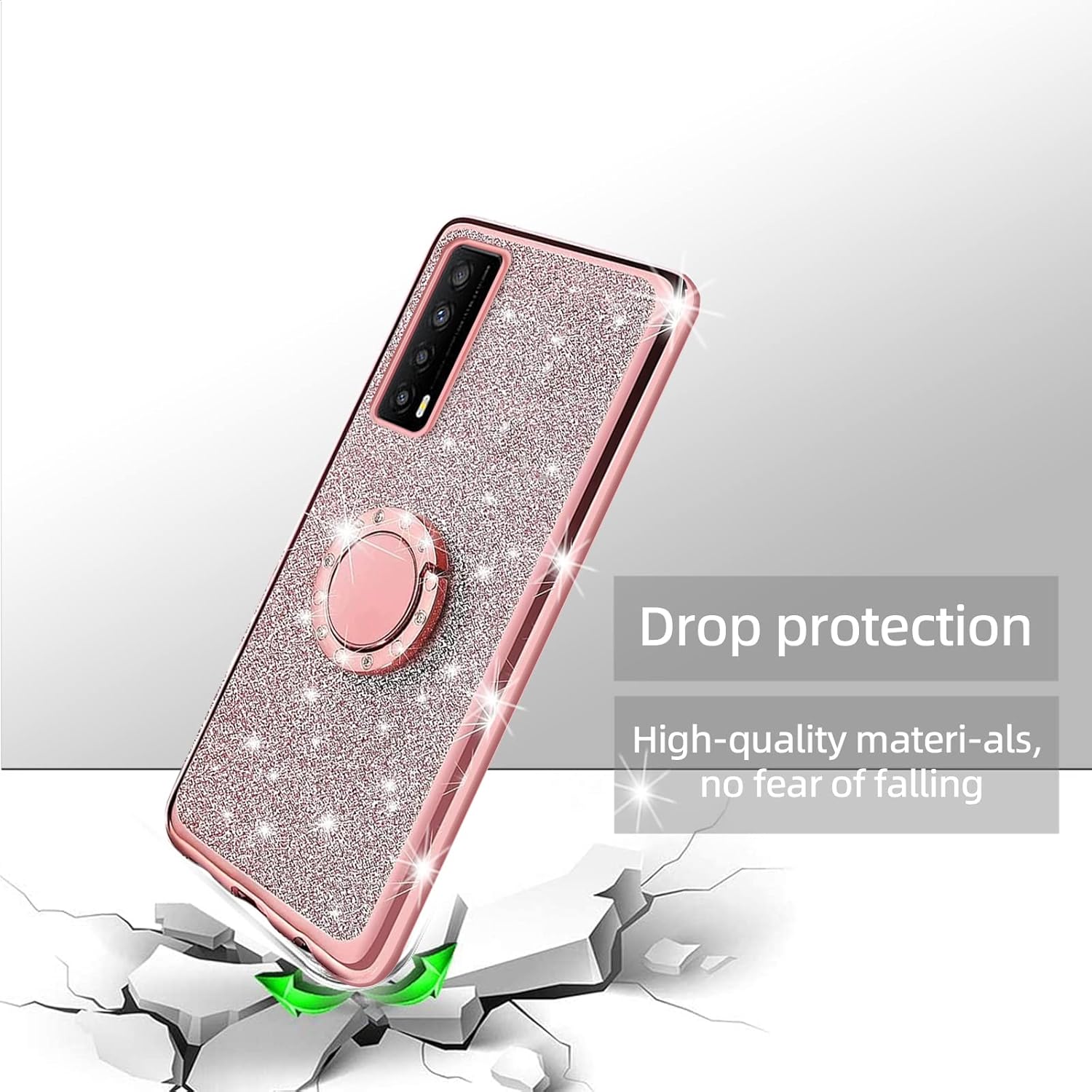 KuDiNi TCL Stylus 0.18 oz – Funda para teléfono TCL Stylus 0.18 oz, para mujeres y niñas, con purpurina de TPU suave, transparente, de lujo, con