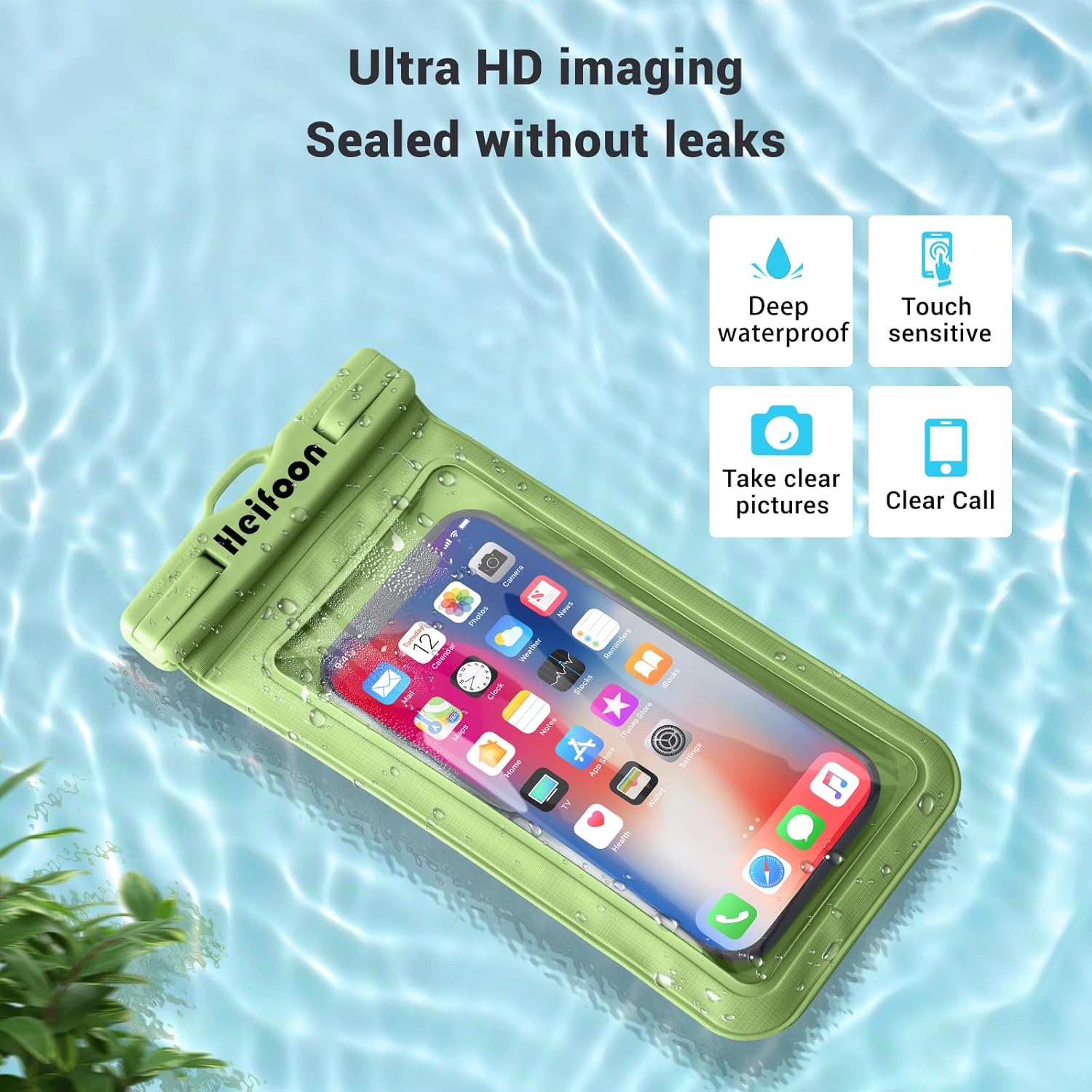 Funda impermeable universal para teléfono celular con cordón para iPhone 15 14 13 12 Pro Max Xs Max XR X 8 7 6S Plus SE, Galaxy S22 S21 S20 S10