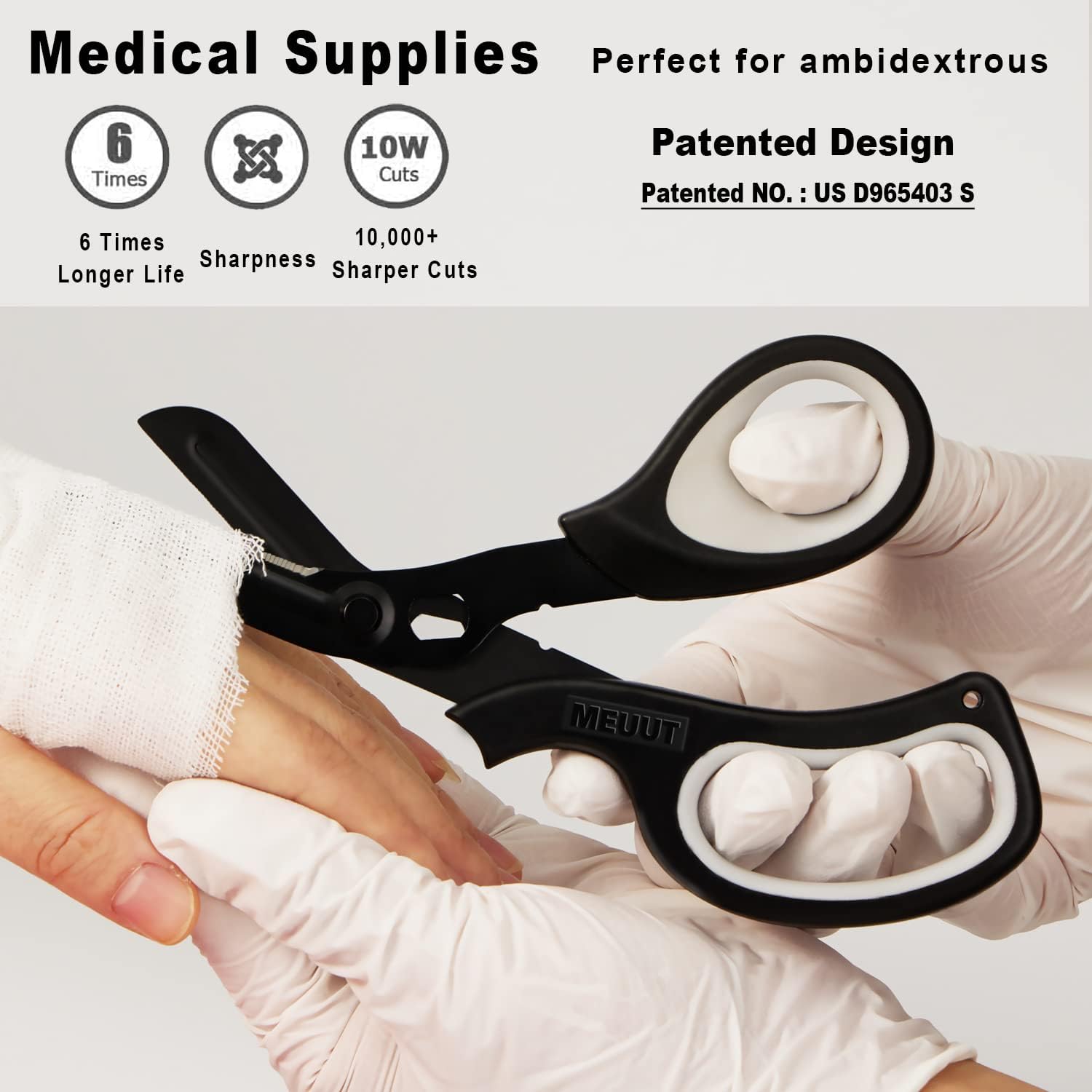 MEUUT Paquete de 2 tijeras de vendaje para trauma, suministros médicos con tijeras médicas resistentes de 8 pulgadas para trabajadores de EMT,