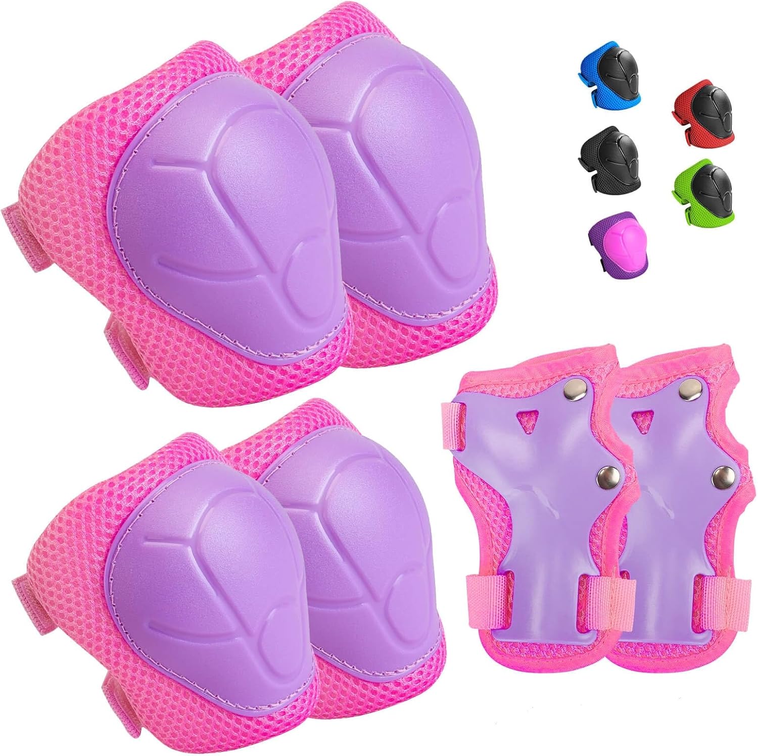 Juego de rodilleras de protección para niños de 3 a 14 años, rodilleras y coderas con muñequeras 3 en 1 para patinaje, ciclismo, bicicleta, patinaje