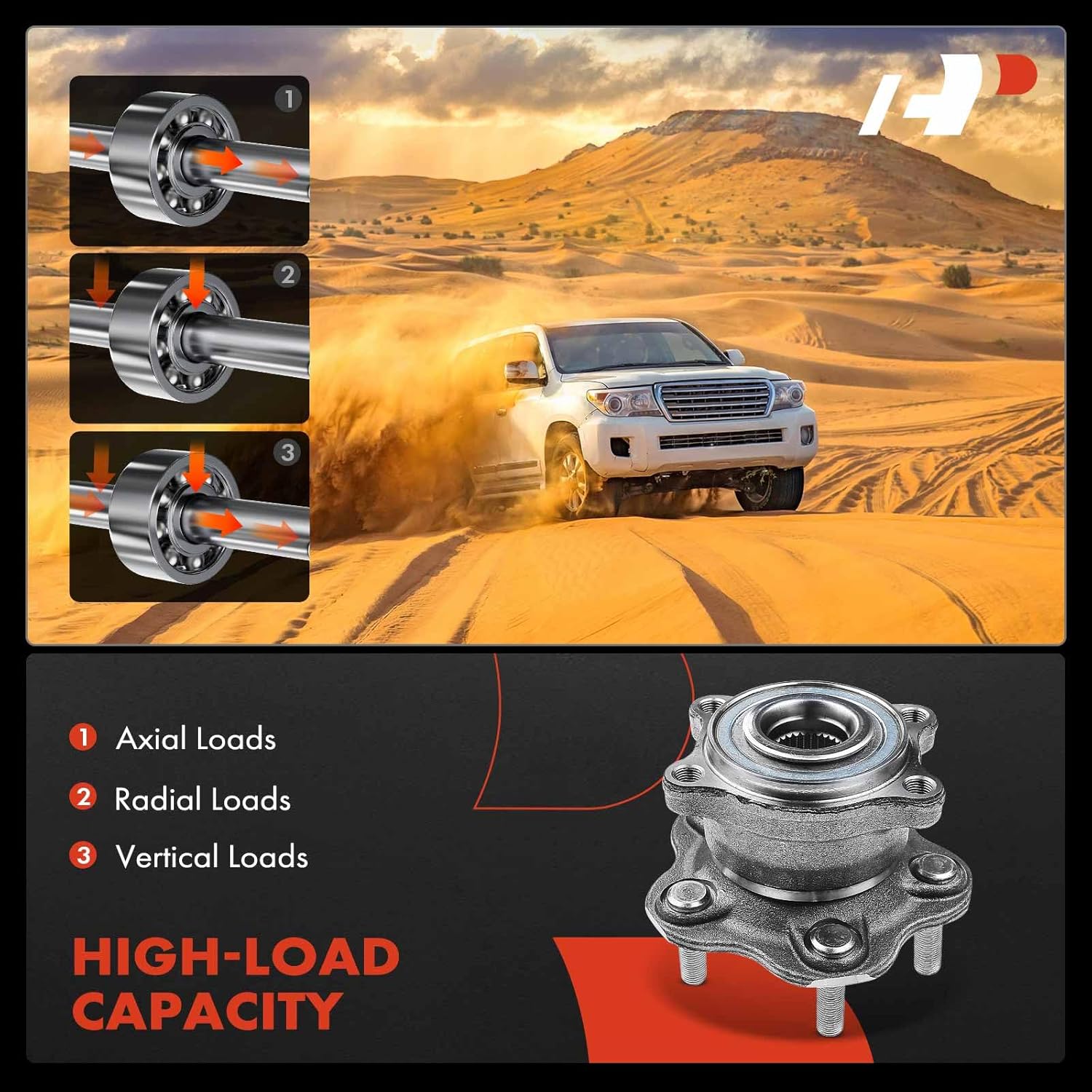 A-Premium Buje de rueda trasera y conjunto de rodamientos compatible con Infiniti EX35 EX37 FX35 FX37 G35 M56 M45 Nissan 370Z izquierda y derecha