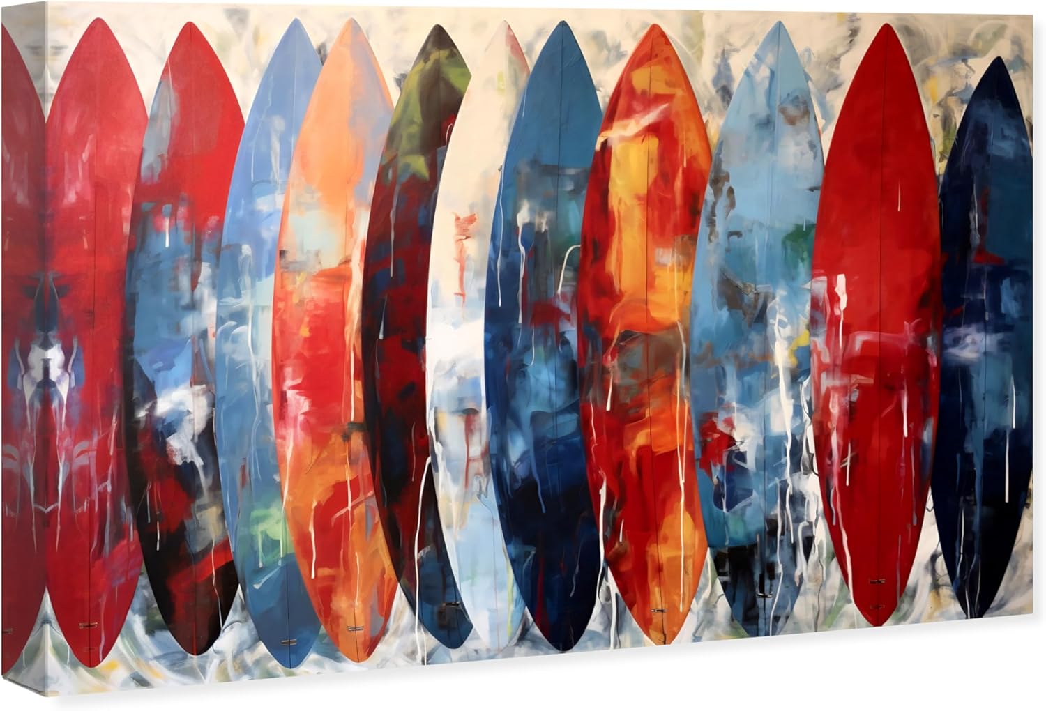 Wynwood Studio Sports and Teams – Lienzo decorativo contemporáneo envuelto, escaparate de tablas de surf, arte de pared para sala de estar,