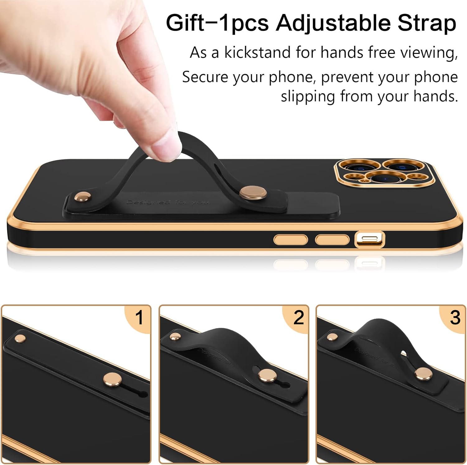 BENTOBEN Funda para iPhone 12 Pro, funda para teléfono iPhone 12 Pro 6.1, ajuste delgado, de lujo, color dorado, protección a prueba de golpes,