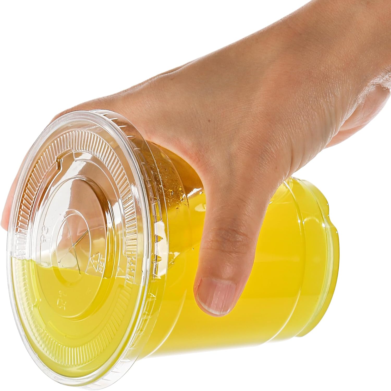 Lawei Juego de 200 vasos de plástico transparente con tapas, vasos desechables de 10 onzas para bebidas frías, vasos de plástico para fiestas con