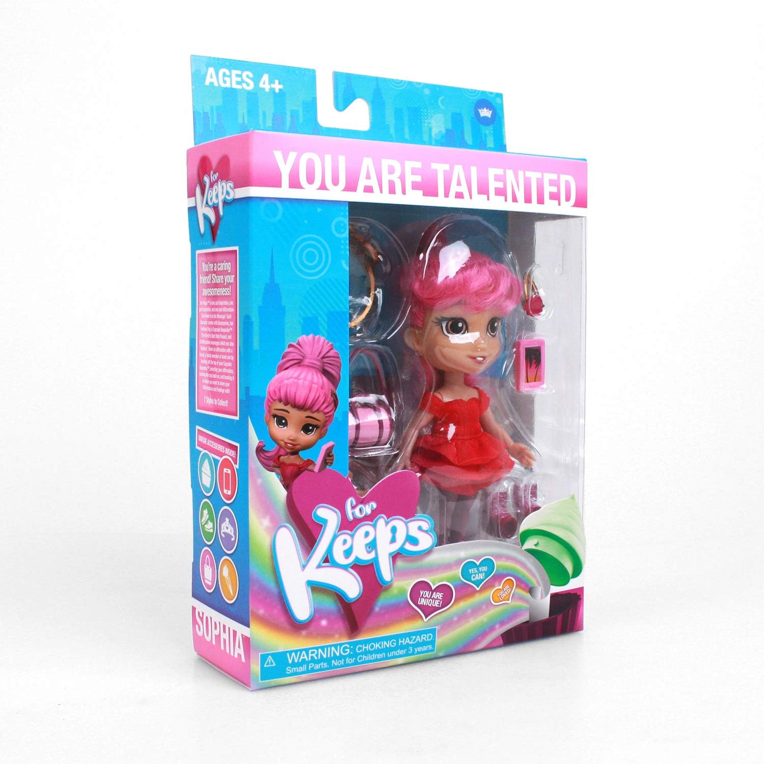 Loyal Subjects – for Keeps Sophia Girl with Cupcake Keepsake Hot Pink 5 figura de acción (red)