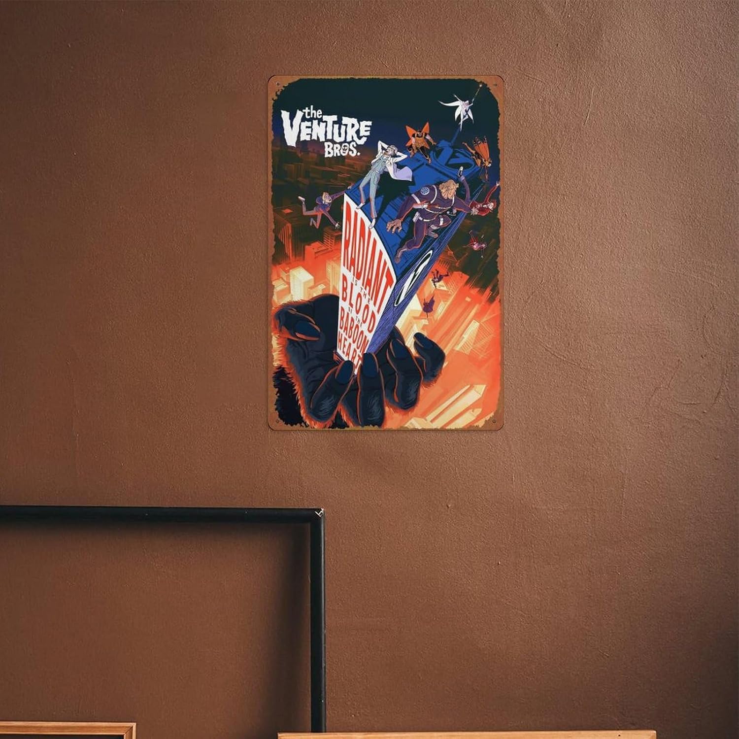 The Venture Bros. Radiant Is the Blood of the Baboon Heart Película Poster Retro Metal Tin Sign Halloween Cartel de hojalata de Halloween, cueva,