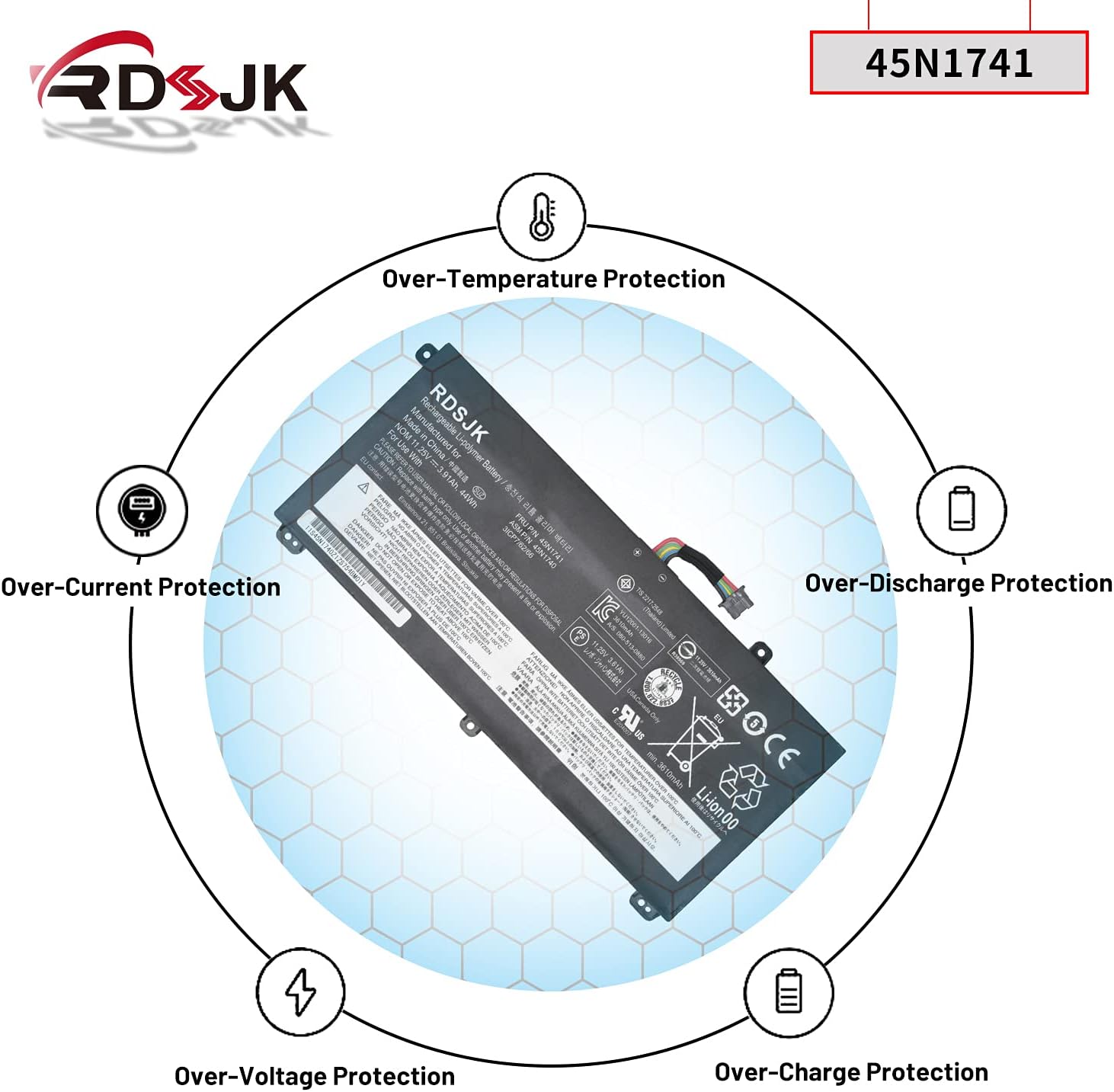 RDSJ 45N1740 45N1741 45N1742 45N1743 00NY639 Batería para portátil Lenovo ThinkPad T550 T550s T560 W550 W550s P50s Series SB10K12721 44Wh
