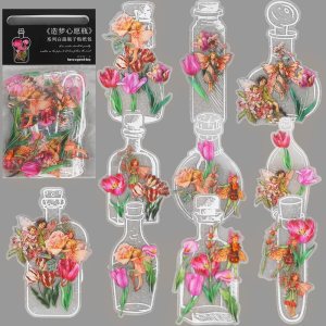 40 calcomanías para álbumes de recortes de flores, suministros de diario, tulipanes, cristalería, botella, marco, calcomanías de hadas de flores 40 calcomanías para álbumes de recortes de flores, suministros de diario, tulipanes, cristalería, botella, marco, calcomanías de hadas de flores