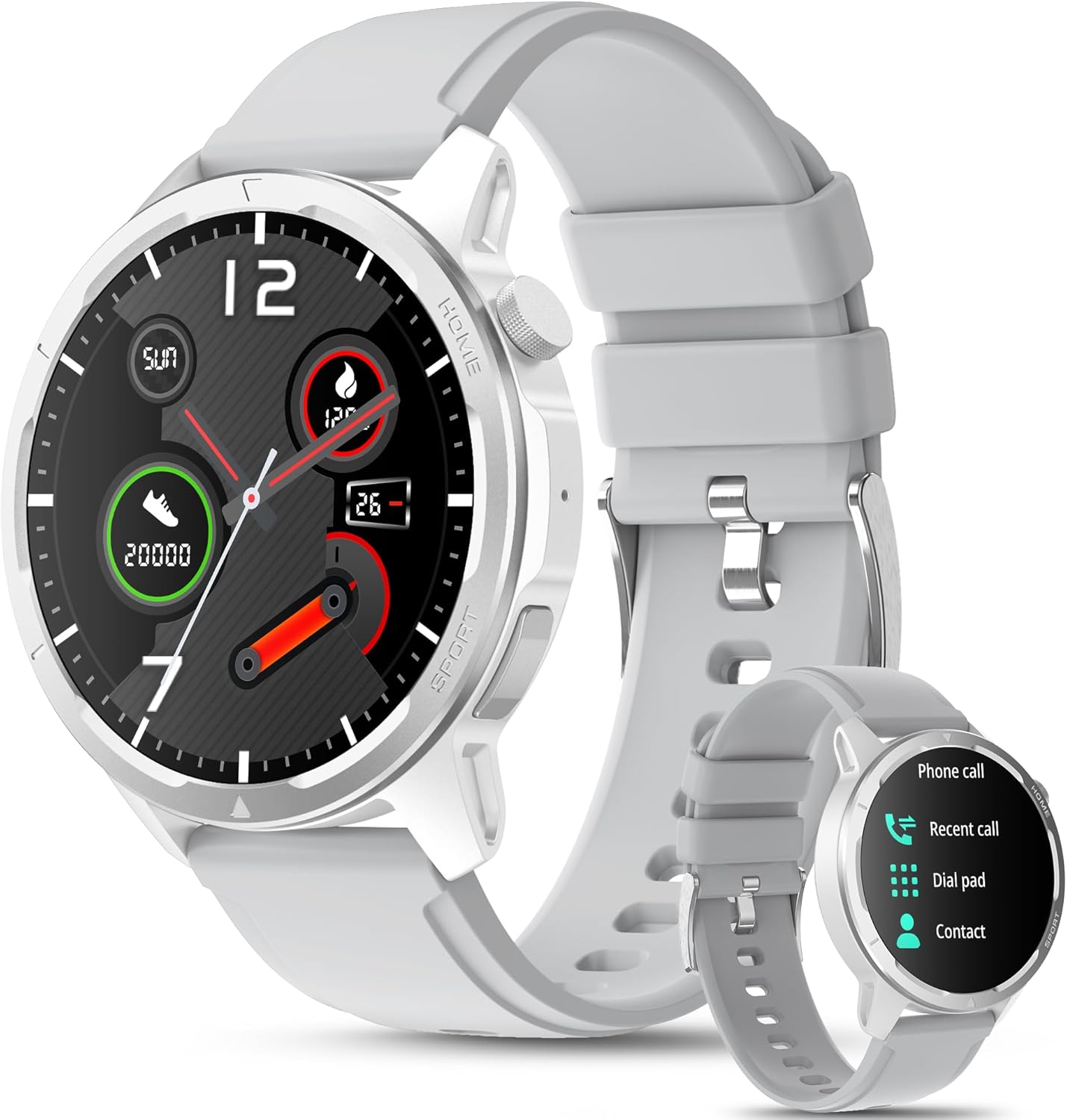 Wwzzey Reloj inteligente para hombres y mujeres (contestar llamadas), IP68 resistente al agua con podómetro, notificación de mensajes, reproductor