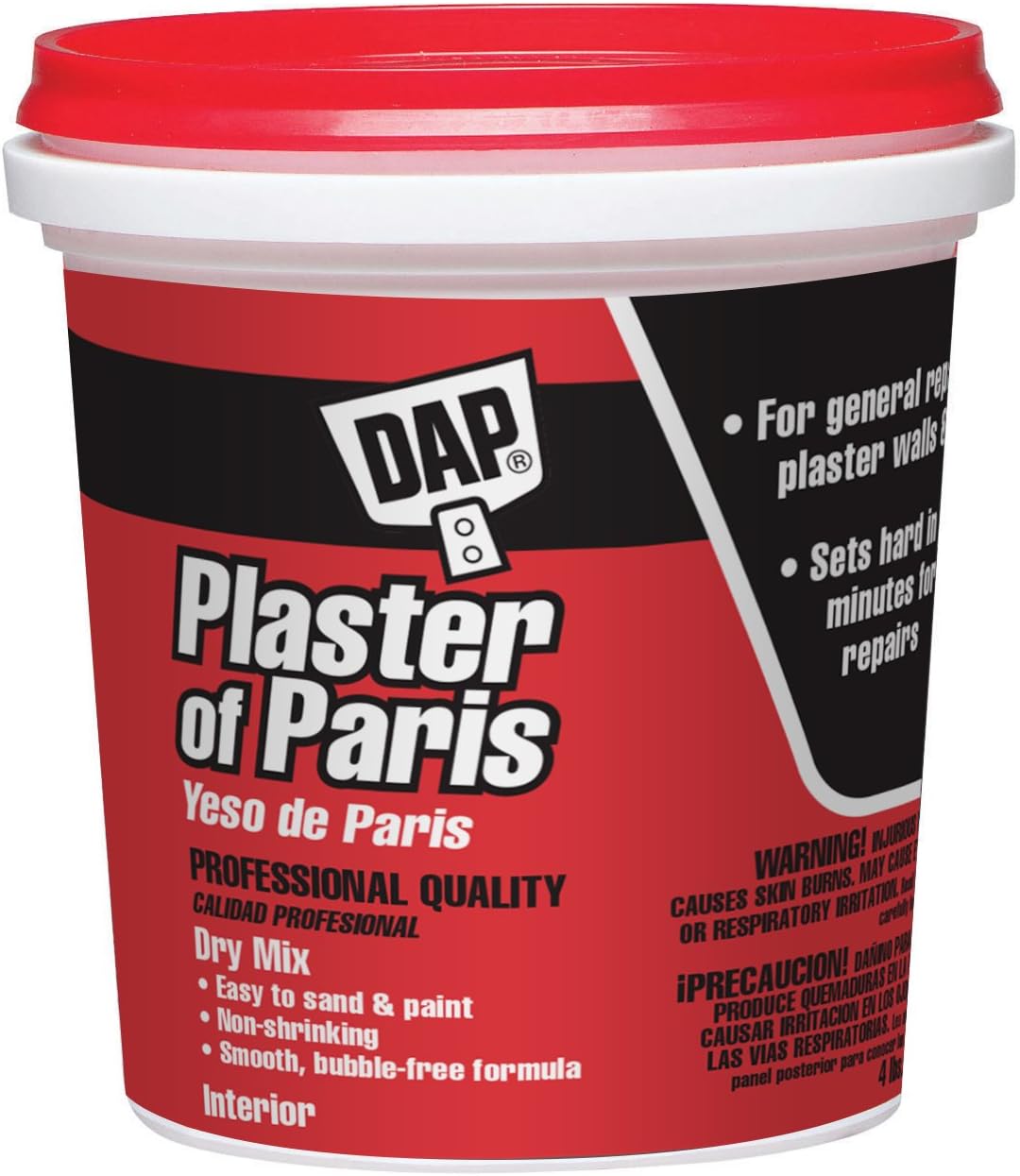 DAP 10308 4 libras Interior Plaster of Paris & Red Devil 4718 Juego de cuchillos de plástico de 3 piezas, 1 paquete
