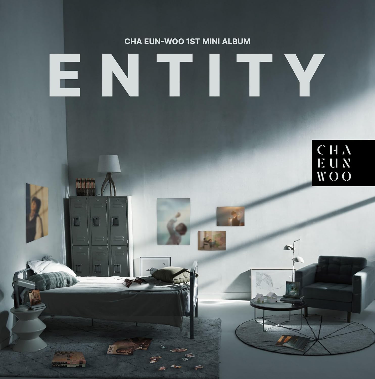 Astro Cha Eunwoo Entity 1er Mini Álbum CD+Póster Plegable en Paquete+Photobook+Photocard+Pegatina+Entidad DIY+Papel de Letras de