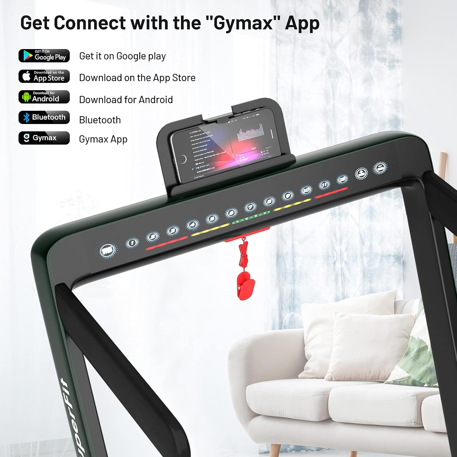 GYMAX Almohadilla para caminar, pantalla LED dual 2 en 1, caminadora para debajo del escritorio para el hogar con control remoto y aplicación
