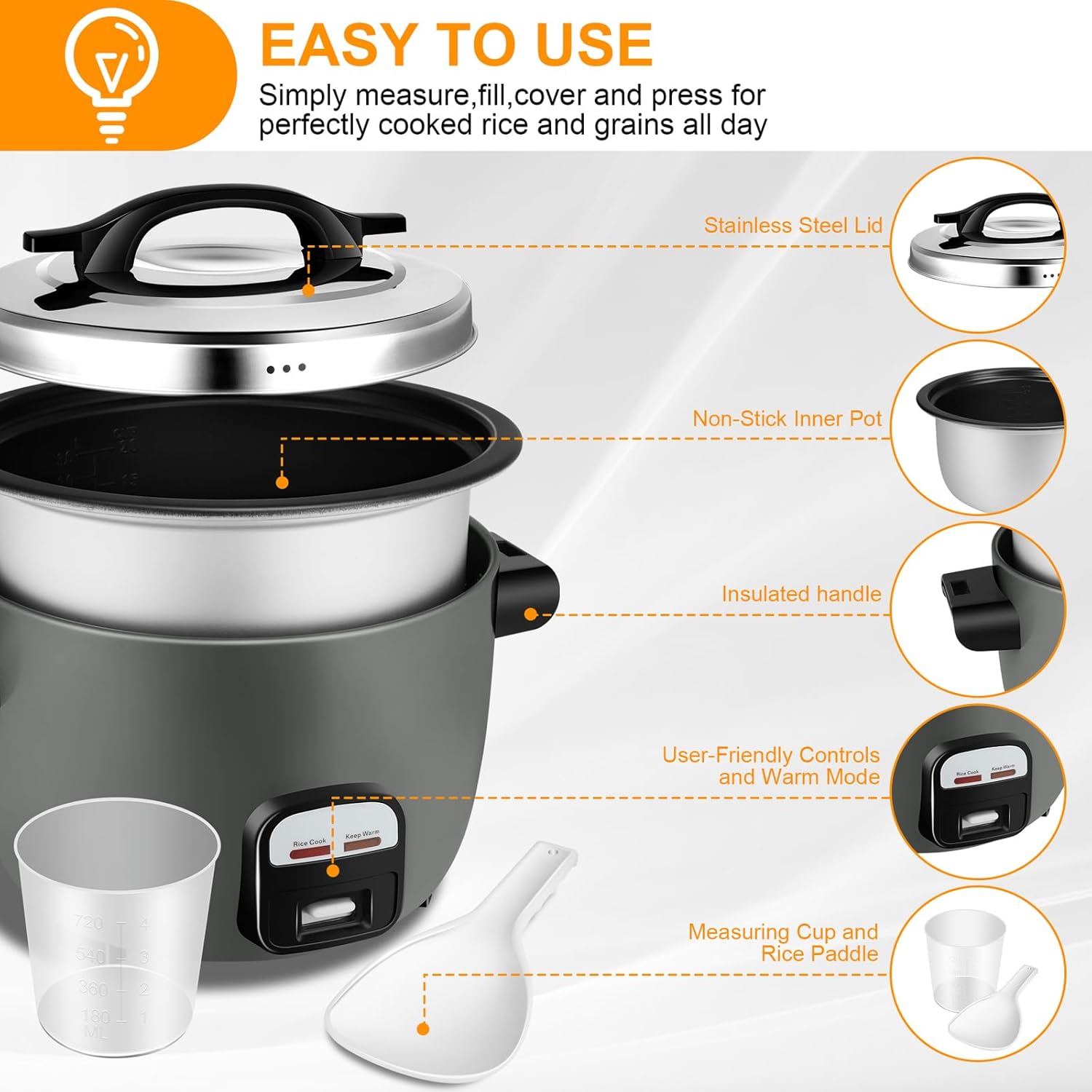Wutfly 40 tazas de olla arroceracalentador comercial
