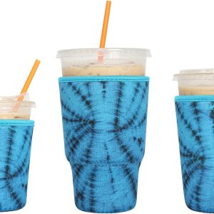 Pack de 3 mangas reutilizables para café helado, funda aislante LOVAC para bebidas frías, soporte de taza de neopreno para café Starbucks, café Pack de 3 mangas reutilizables para café helado, funda aislante LOVAC para bebidas frías, soporte de taza de neopreno para café Starbucks, café