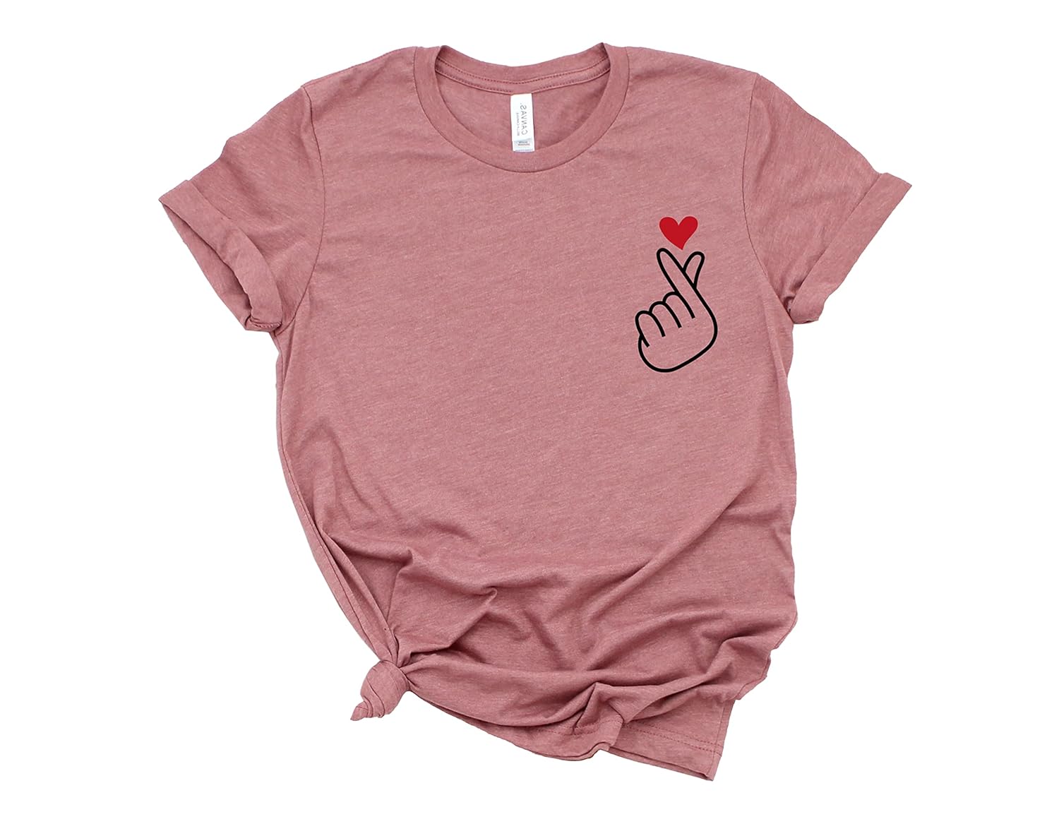 Korean Saranghae Finger Heart I Love You T-Shirt, Korean Pop Merchandise Shirt, Birthday Gift Ideas for K-Drama and Korean Pop Fans, South Korea Tee