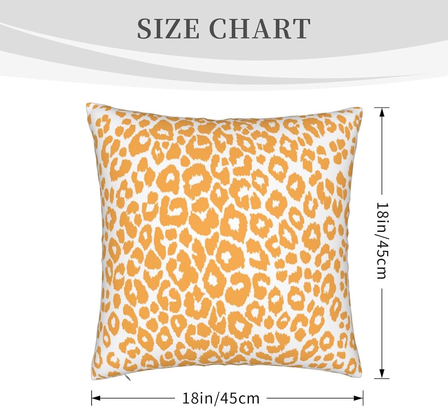 Funda de almohada amarilla con estampado de leopardo simple, refrescante para todas las estaciones, con cremallera oculta, 18 x 18 pulgadas,