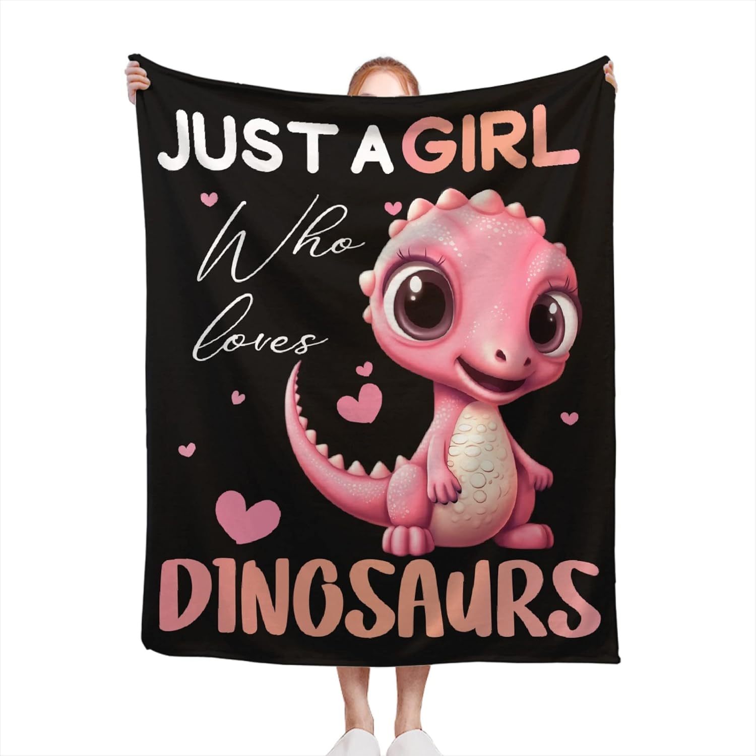 Manta de dinosaurio para niñas, solo una chica que ama a los dinosaurios, regalo de dinosaurio para niñas y mujeres, bonito patrón de dinosaurio