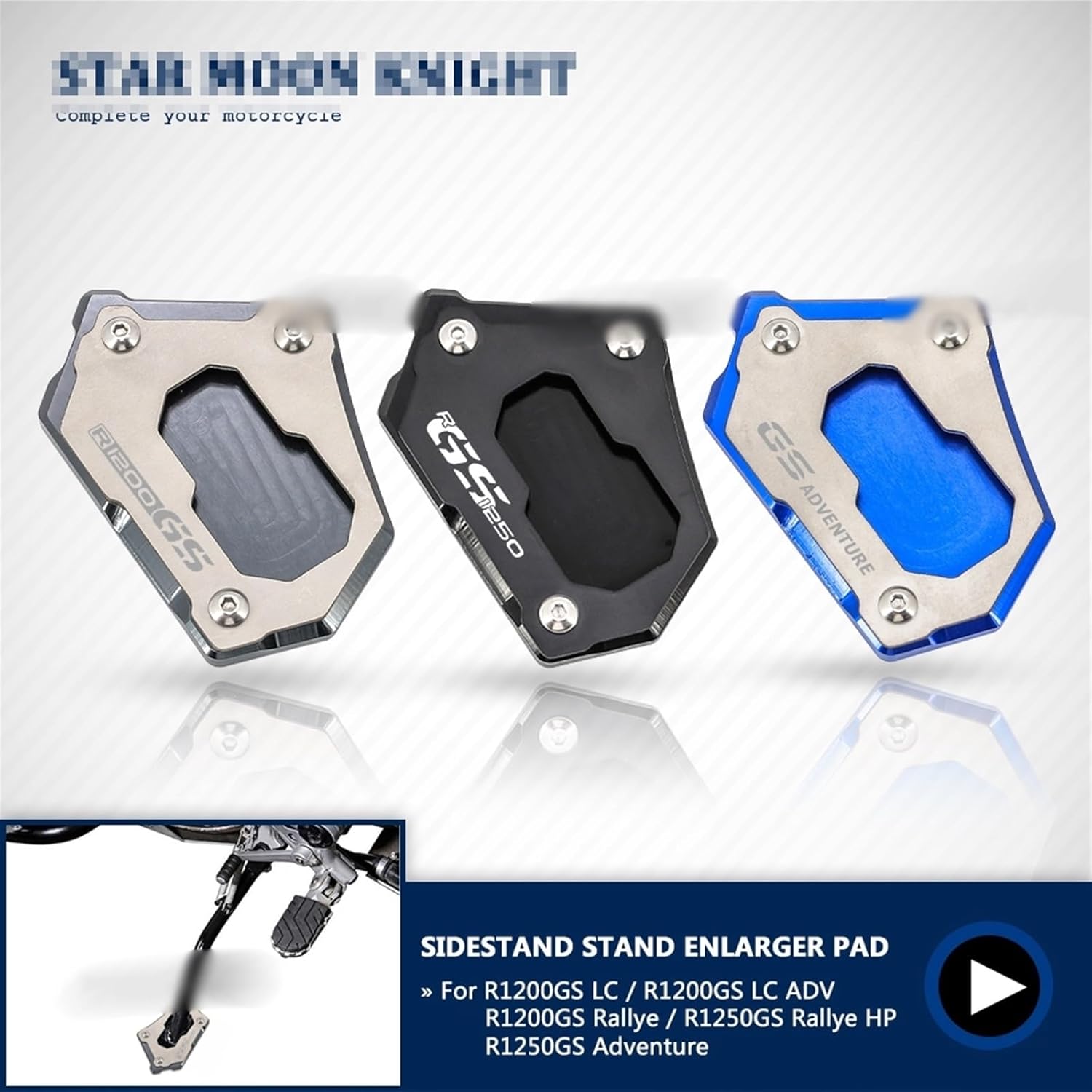 Soporte lateral de motocicleta para BMW R 1200 GS LC R1200GS ADV R1250GS Adventure R 1250 GS CNC Soporte lateral de motocicleta ampliar extensión