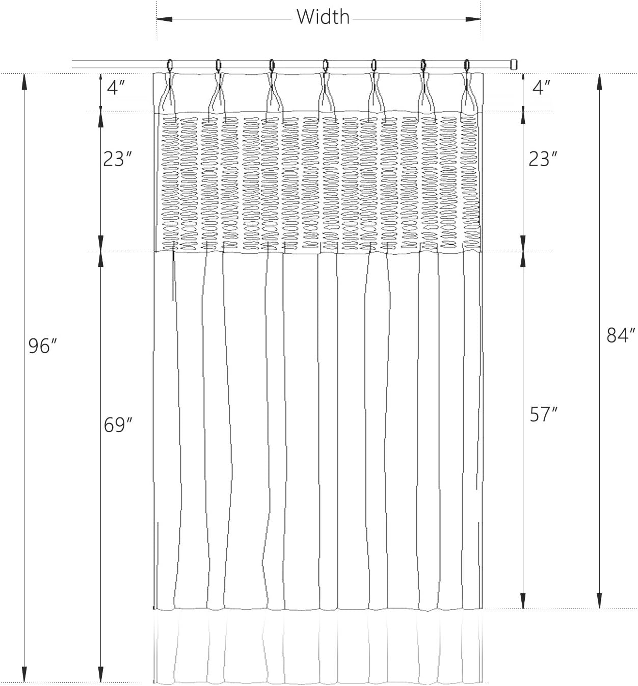 Frelement Cortina médica extra ancha de 180 pulgadas de ancho x 84 pulgadas de largo, cortinas divisoras de habitación para hospital, clínica