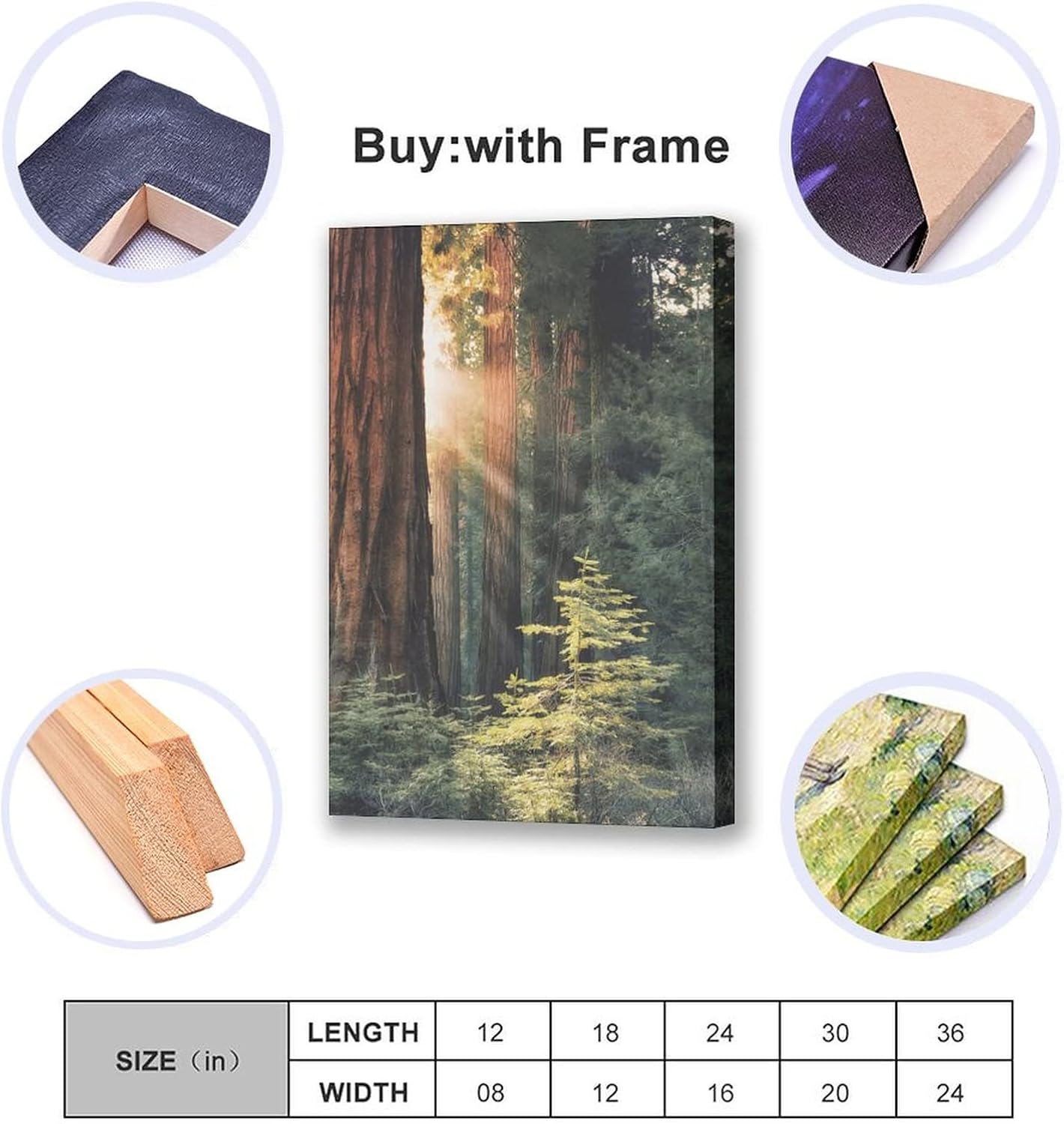Póster de lienzo con diseño de árbol de secuoya con salida del sol, bosque, naturaleza, decoración de dormitorio, paisaje deportivo, oficina,