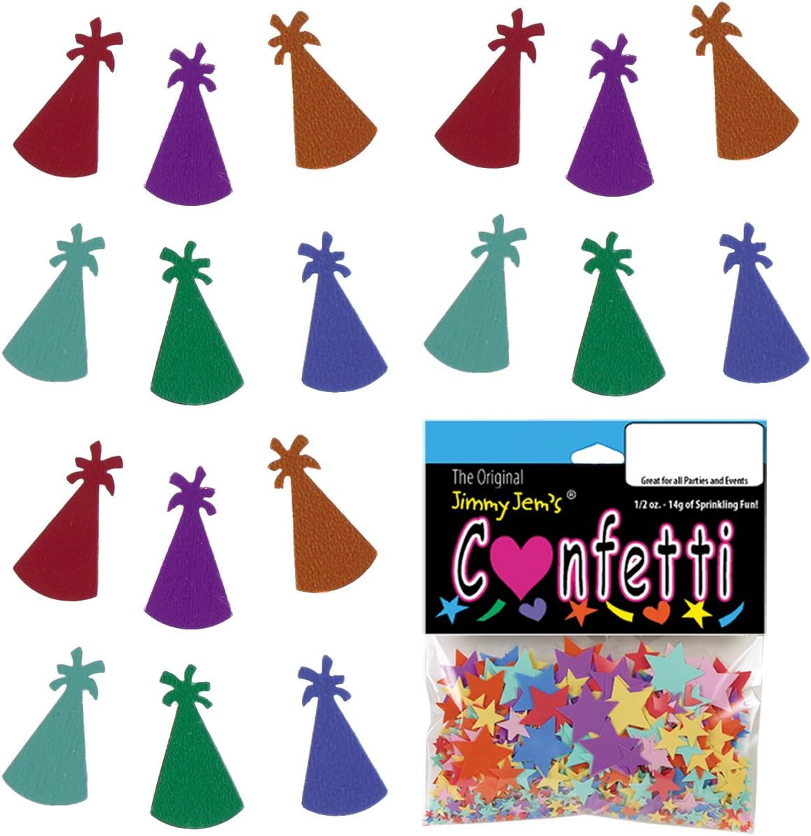 Sombrero de fiesta de confeti multicolor  4 bolsas de media onza (2 oz) #8659 Q02